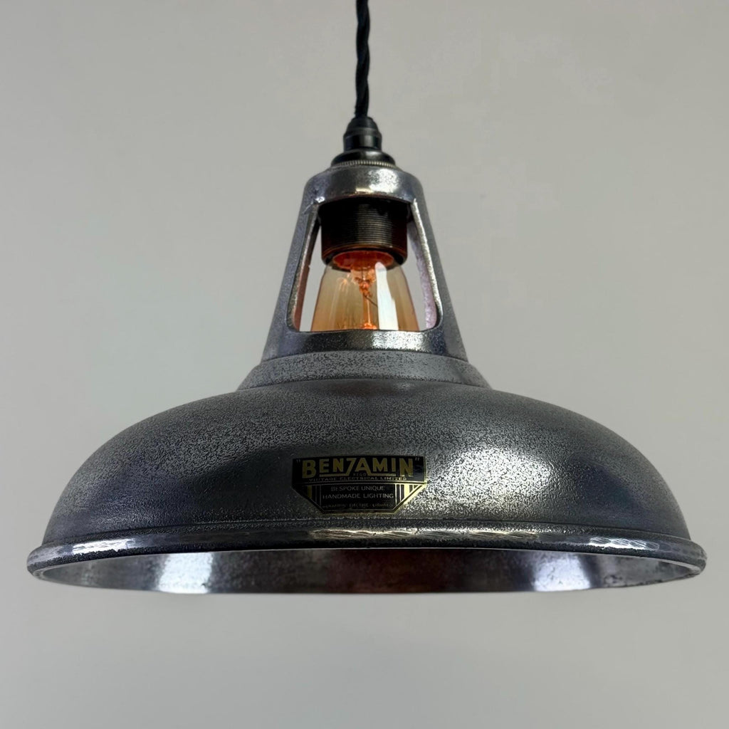 Cawston - Silver Solid Cast Aluminium Lampshade Pendant Set Light - 11 Inch