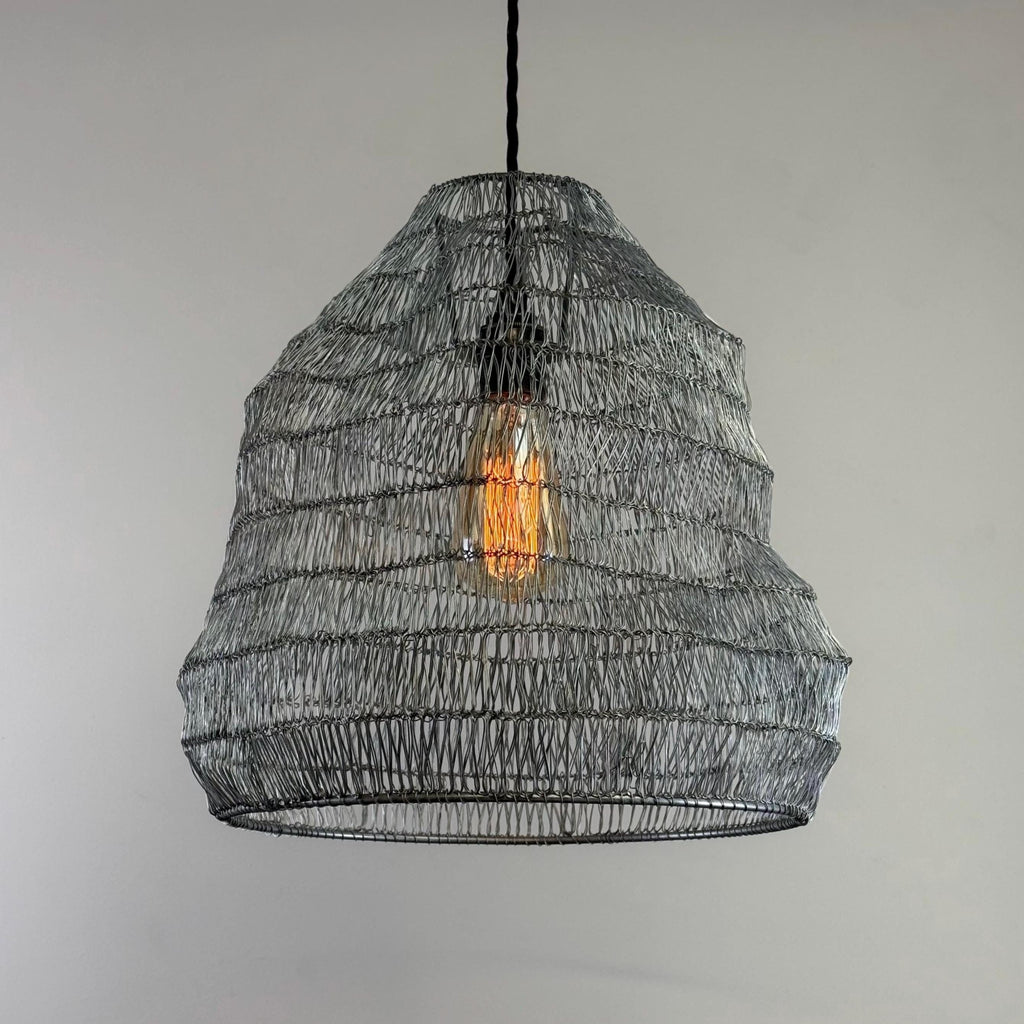 Walton ~ Beehive Large Silver Wire Mesh Lampshade Pendant Ceiling Light