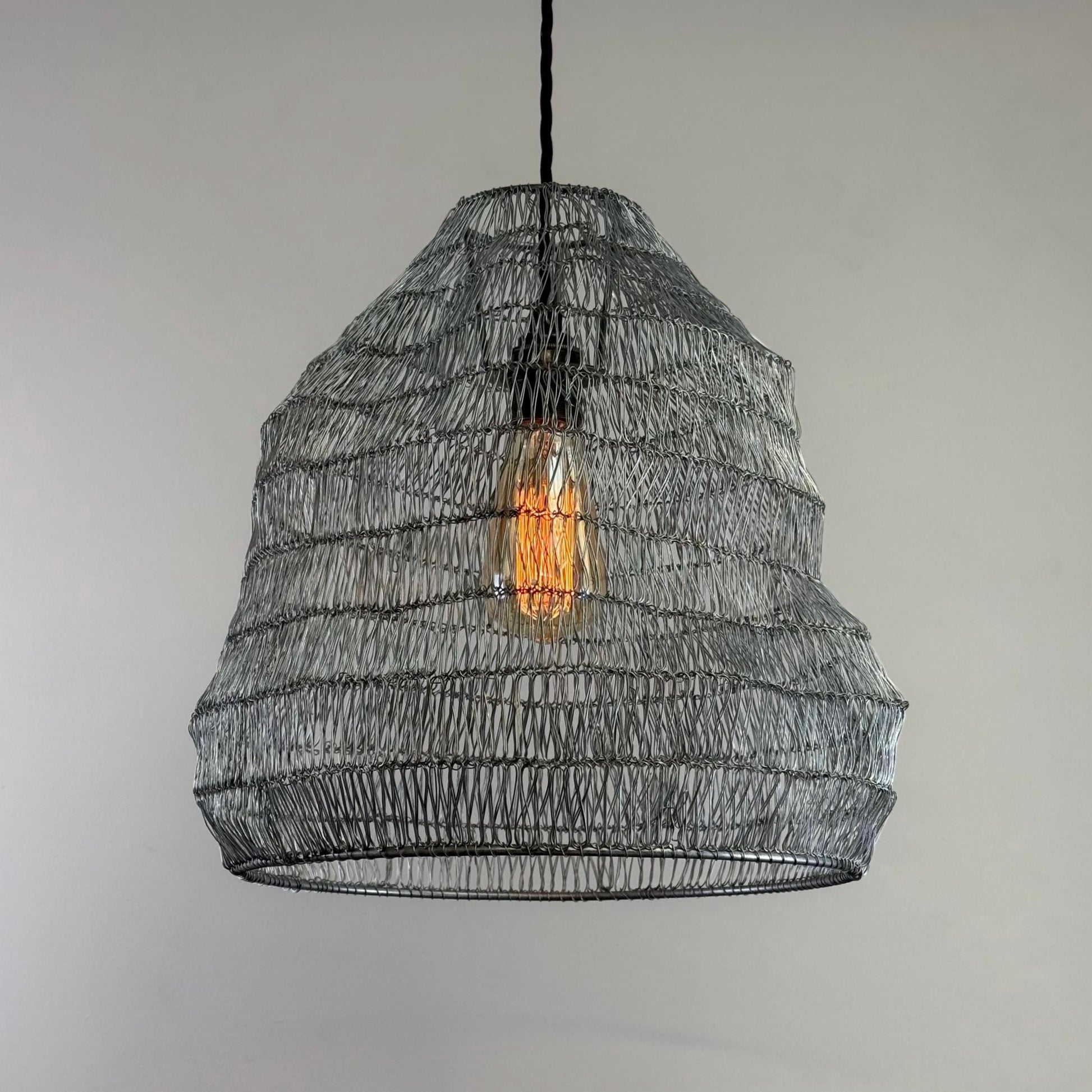 Walton ~ Beehive Large Silver Wire Mesh Lampshade Pendant Ceiling Light