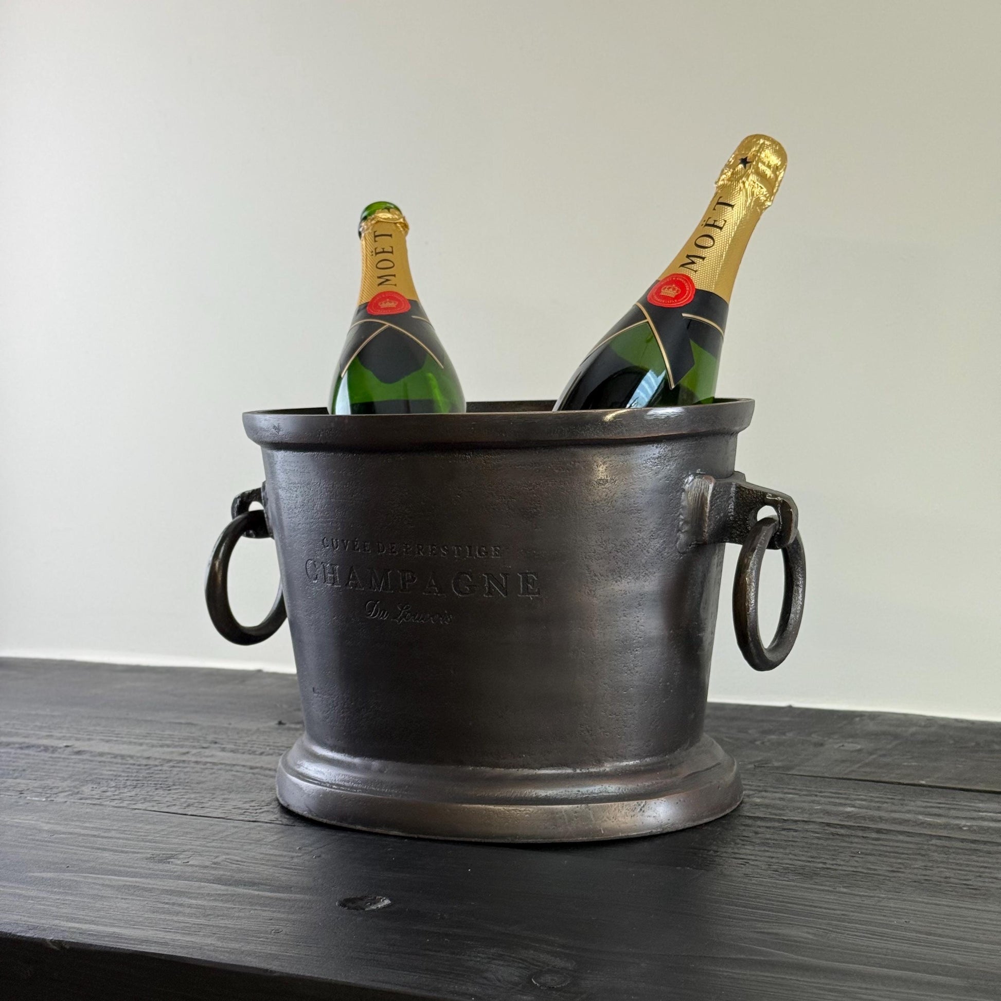 Black Copper ~ Great Gatsby ~ Solid Cast Engraved Champagne Ice Bucket | Wine Cooler