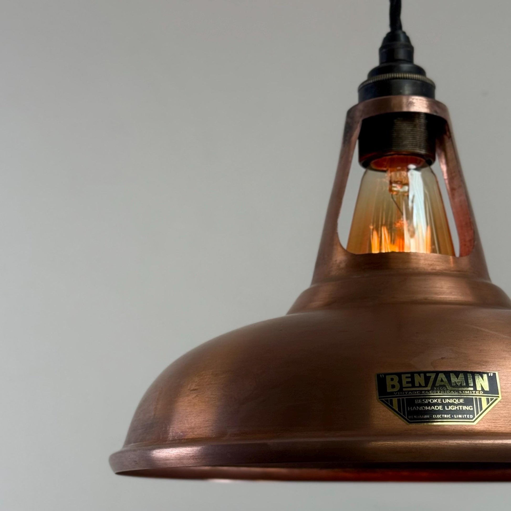 Cawston - Antique Copper Slotted Lampshade Pendant Ceiling Light - 11 Inch