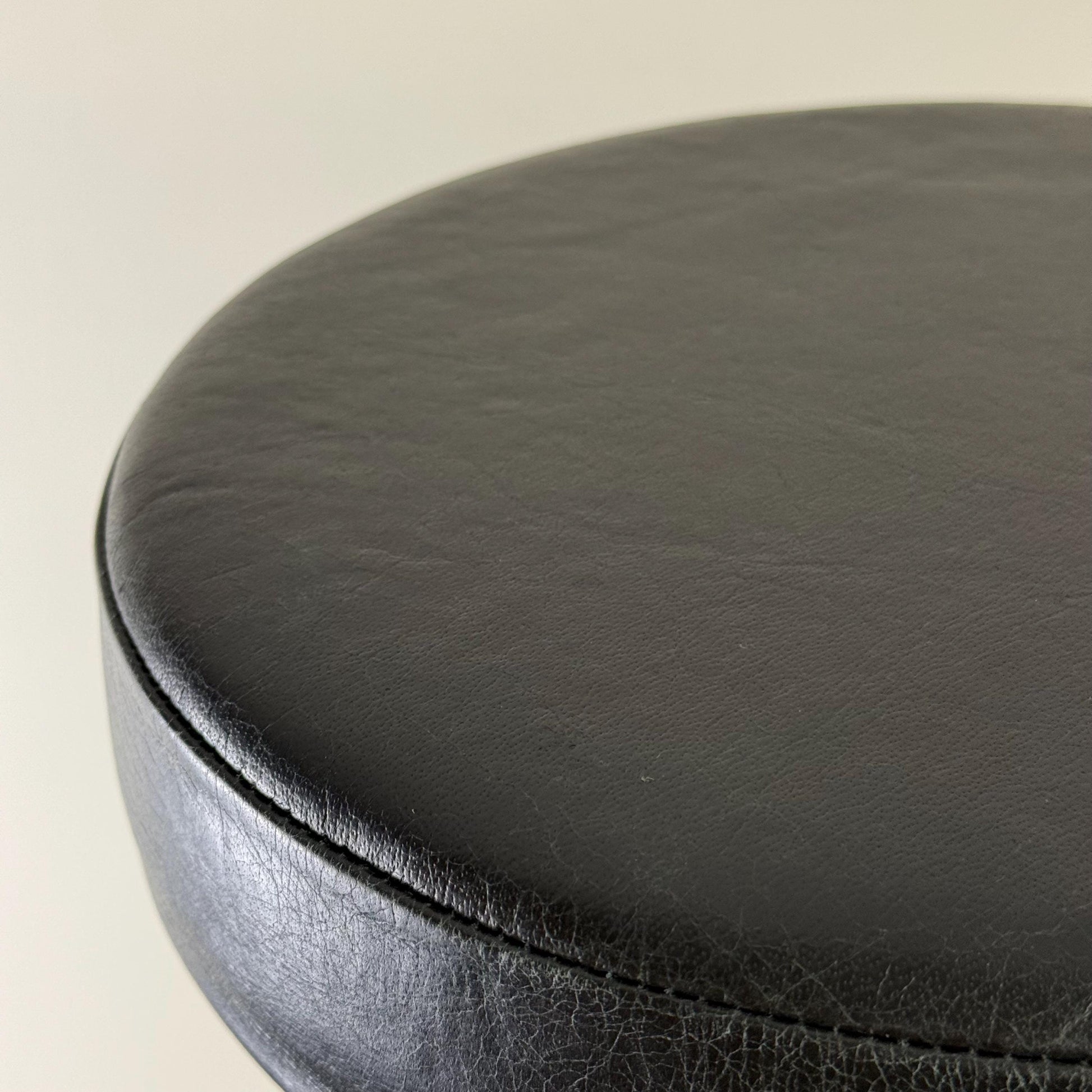 Patinated Brass Industrial Leather Bar Stool | Vintage Style | Solid Cast Metal | Floor Standing