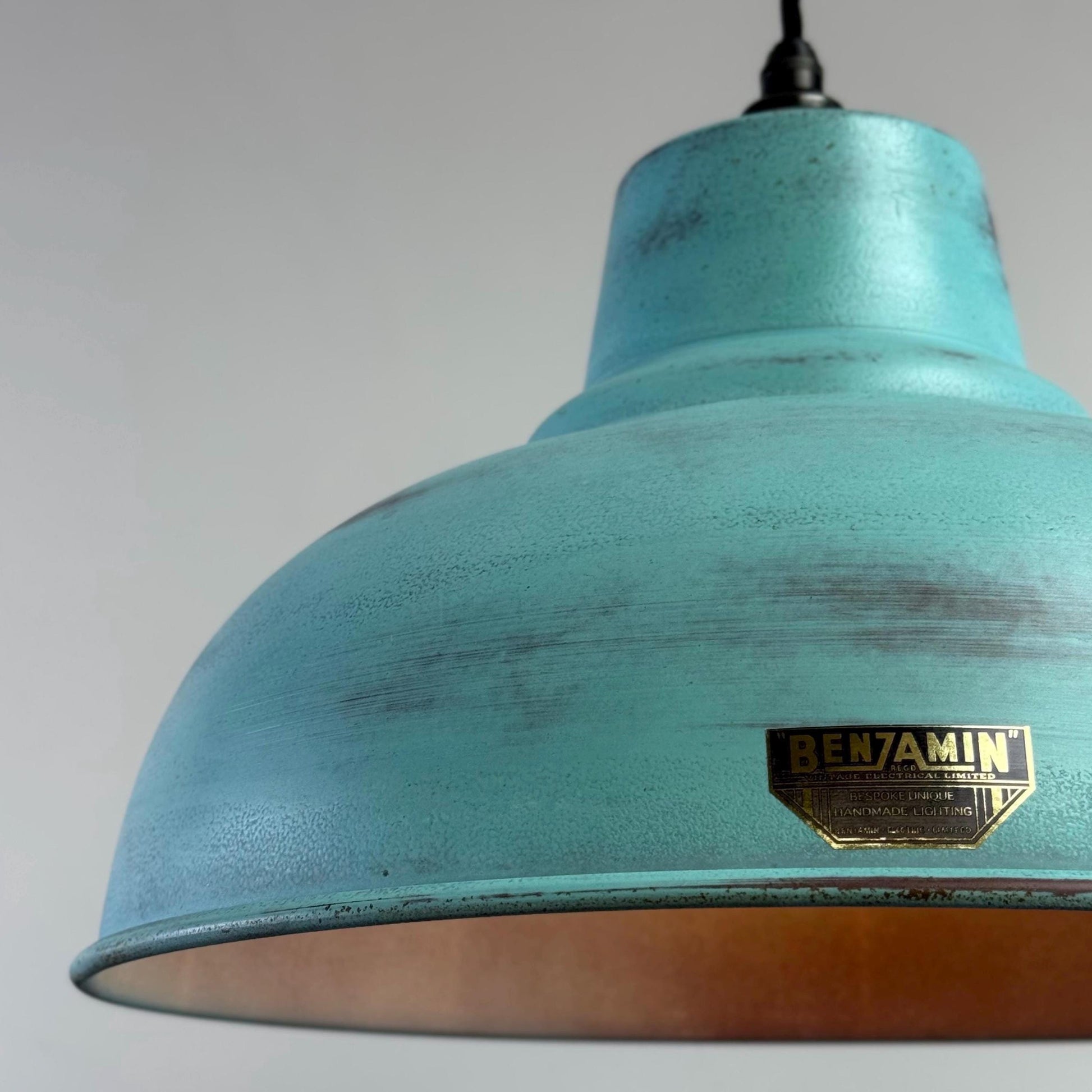 Salthouse XL - Copper Verdigris Patina Industrial Lampshade Pendant Light - 14.5 Inch