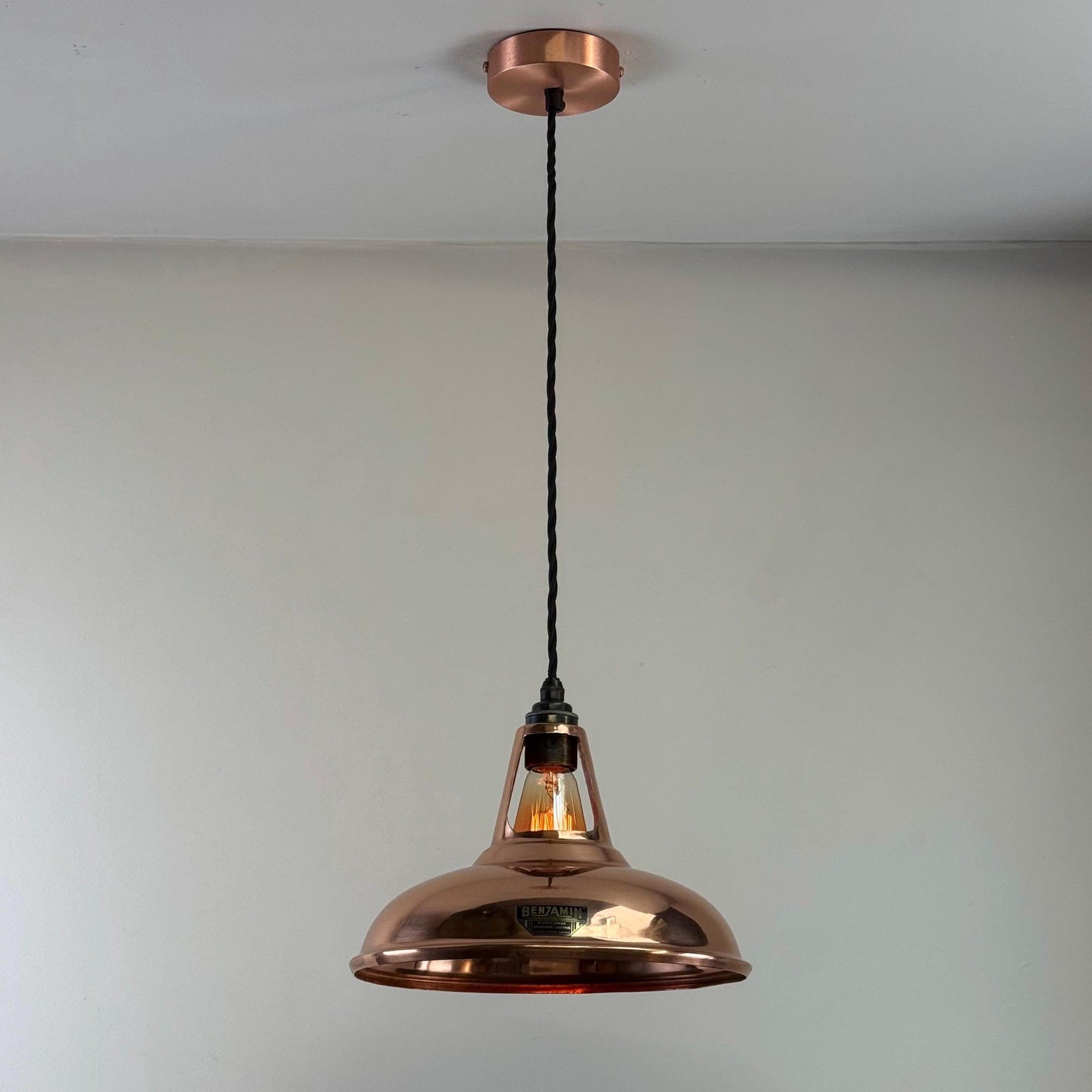 Cawston - Genuine Solid Copper Slotted Lampshade Pendant Ceiling Light - 11 Inch
