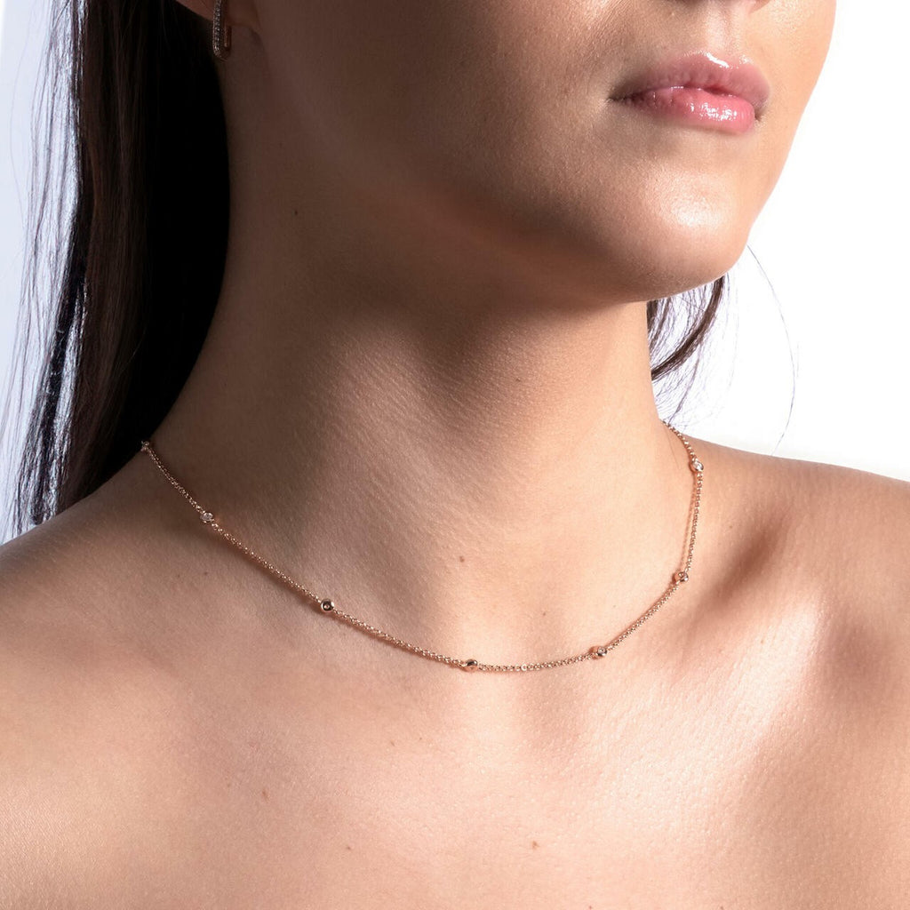 Delicate Sterling Silver Choker with Sparkling Zircons - Timeless & Elegant by MyaMoon by MyaMoon at www.brixbailey.com