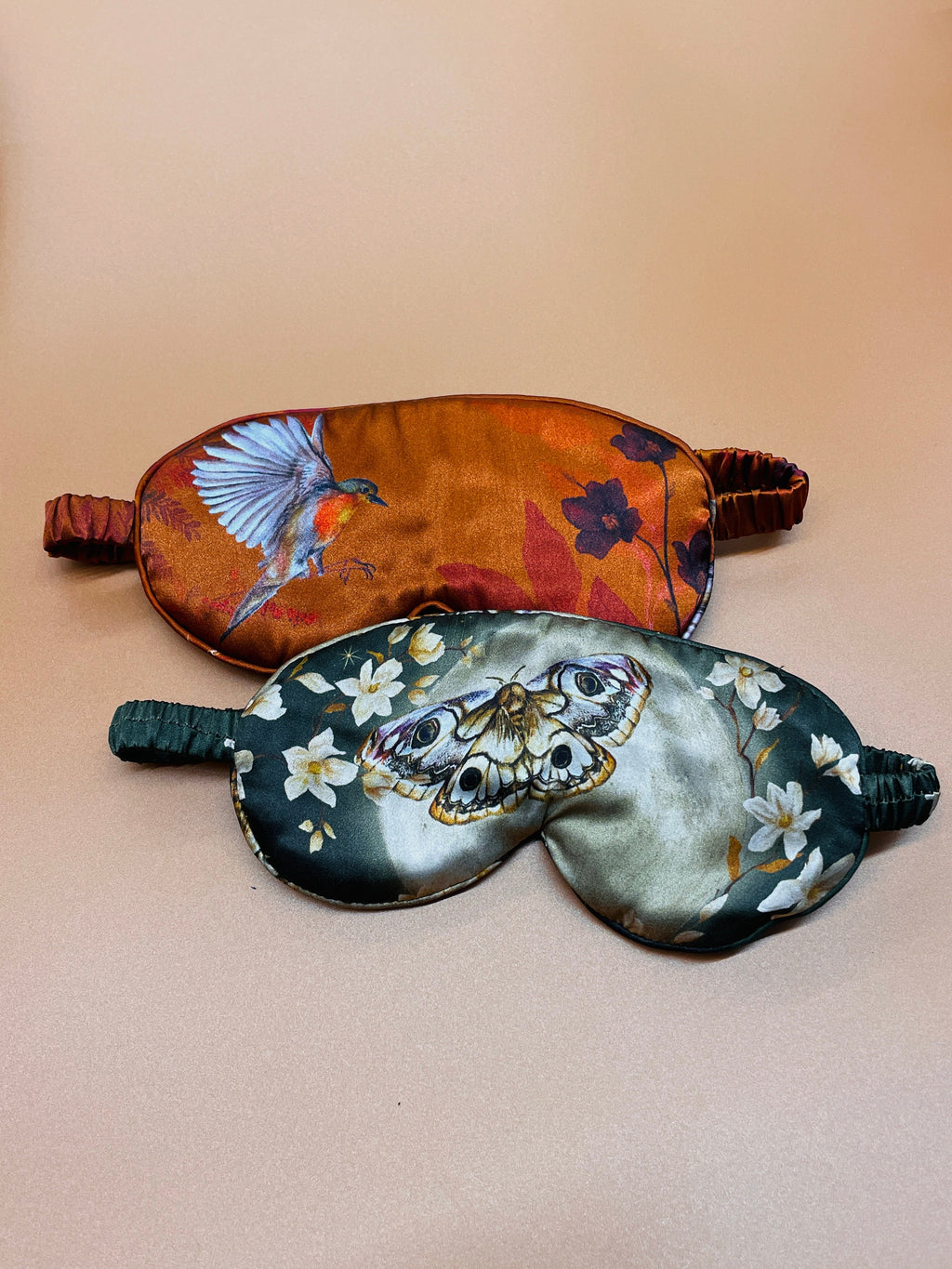 Copper Silk Eye Mask in Ember Print Hand Painted Design