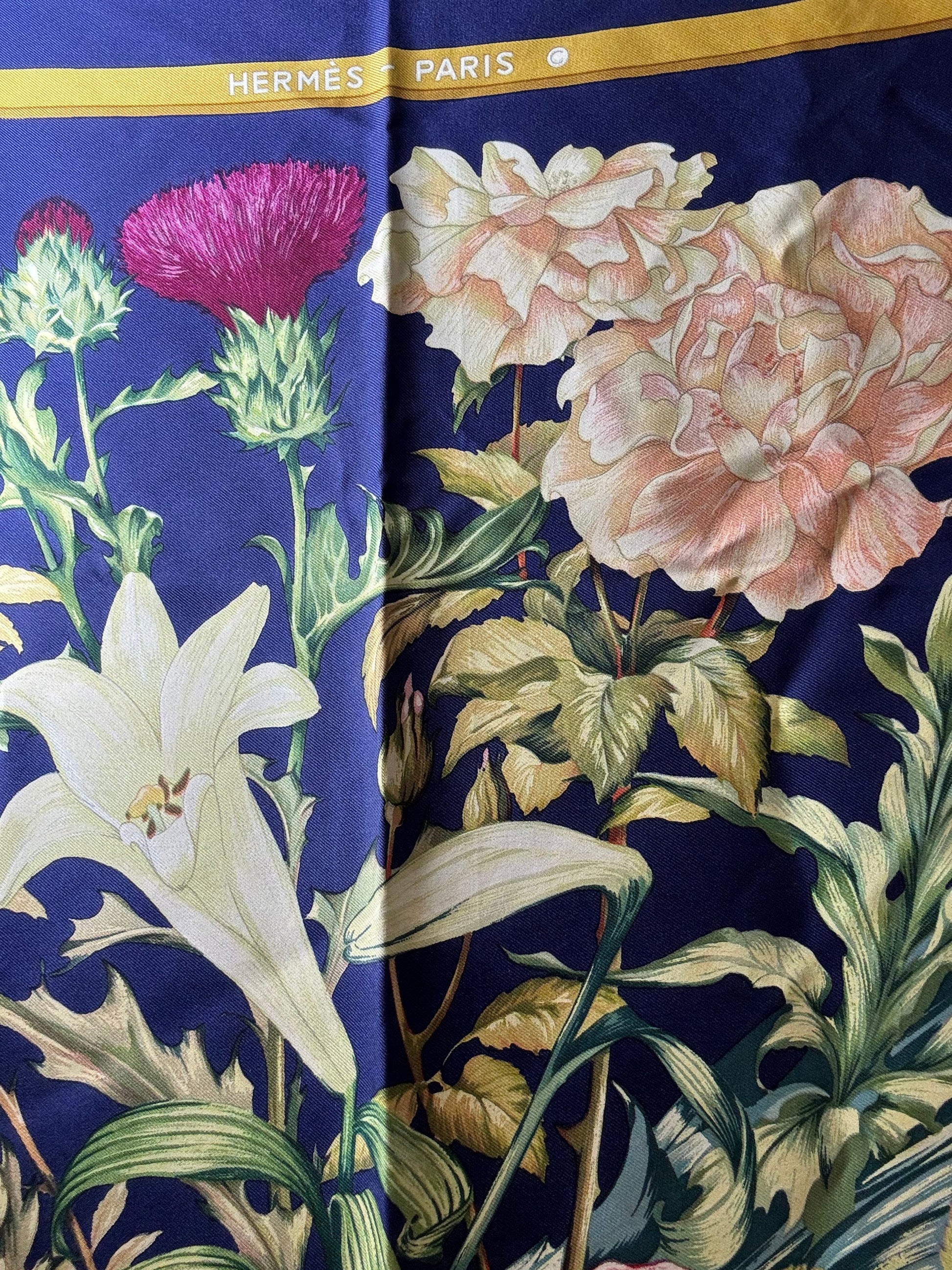 Vintage Silk Scarf in Jewel Tones