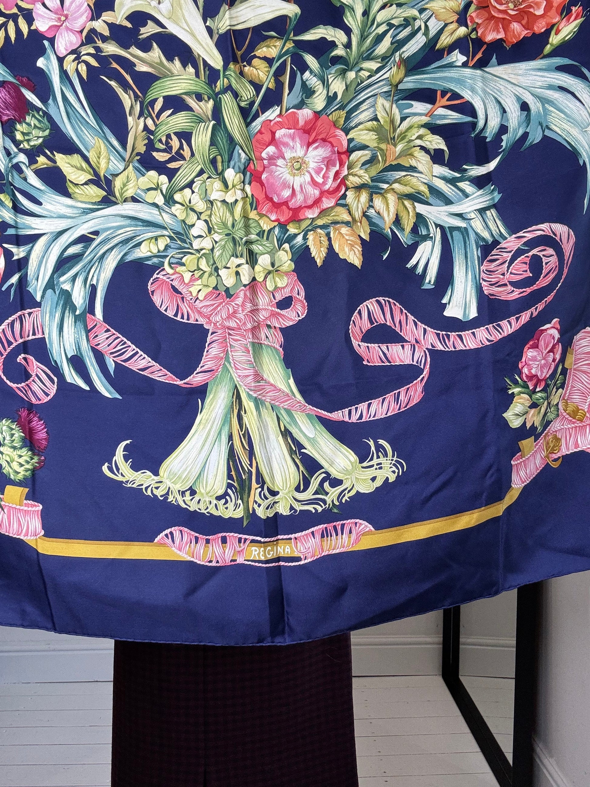 Vintage Silk Scarf in Jewel Tones