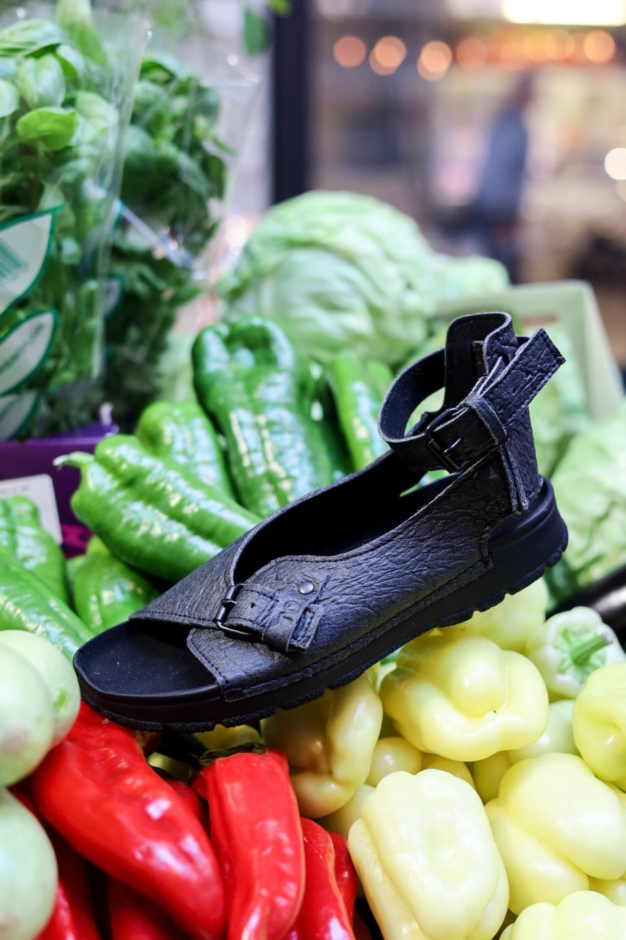 TOKU Athens Sandals in Vegan Pineapple Leather - Eco-Friendly & Handcrafted in Europe by Omaking at www.brixbailey.com