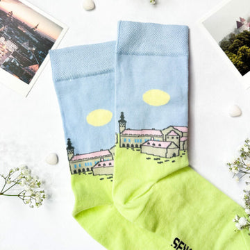 Tallinn Old Town Inspired Socks – Comfortable & Colorful by SEIK at www.brixbailey.com