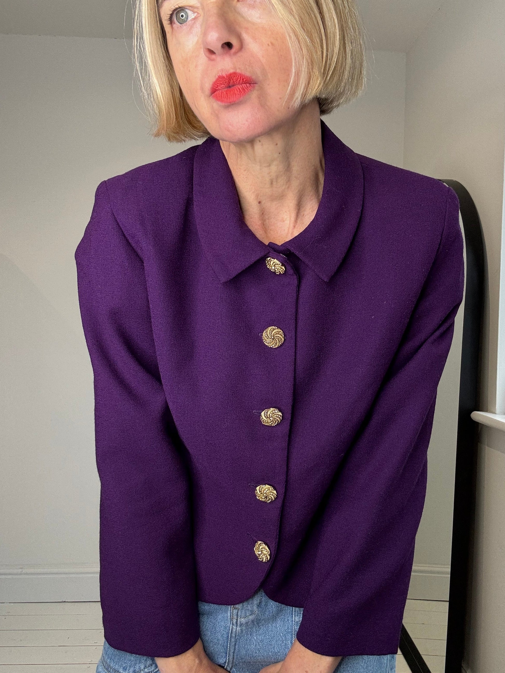 Violet Vintage Knife Pleat Skirt