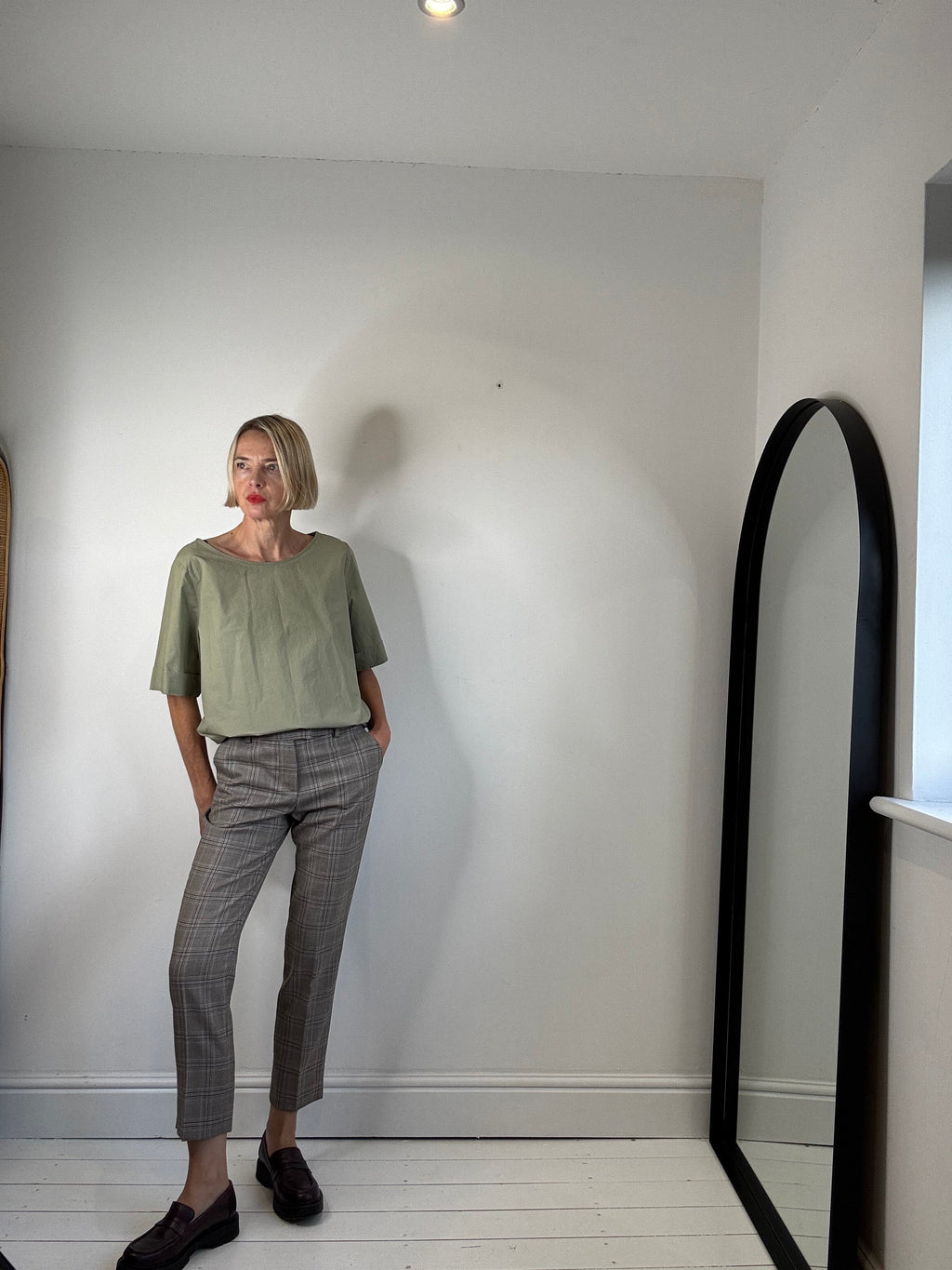 Wool Check Trouser in Prince of Wales Pattern