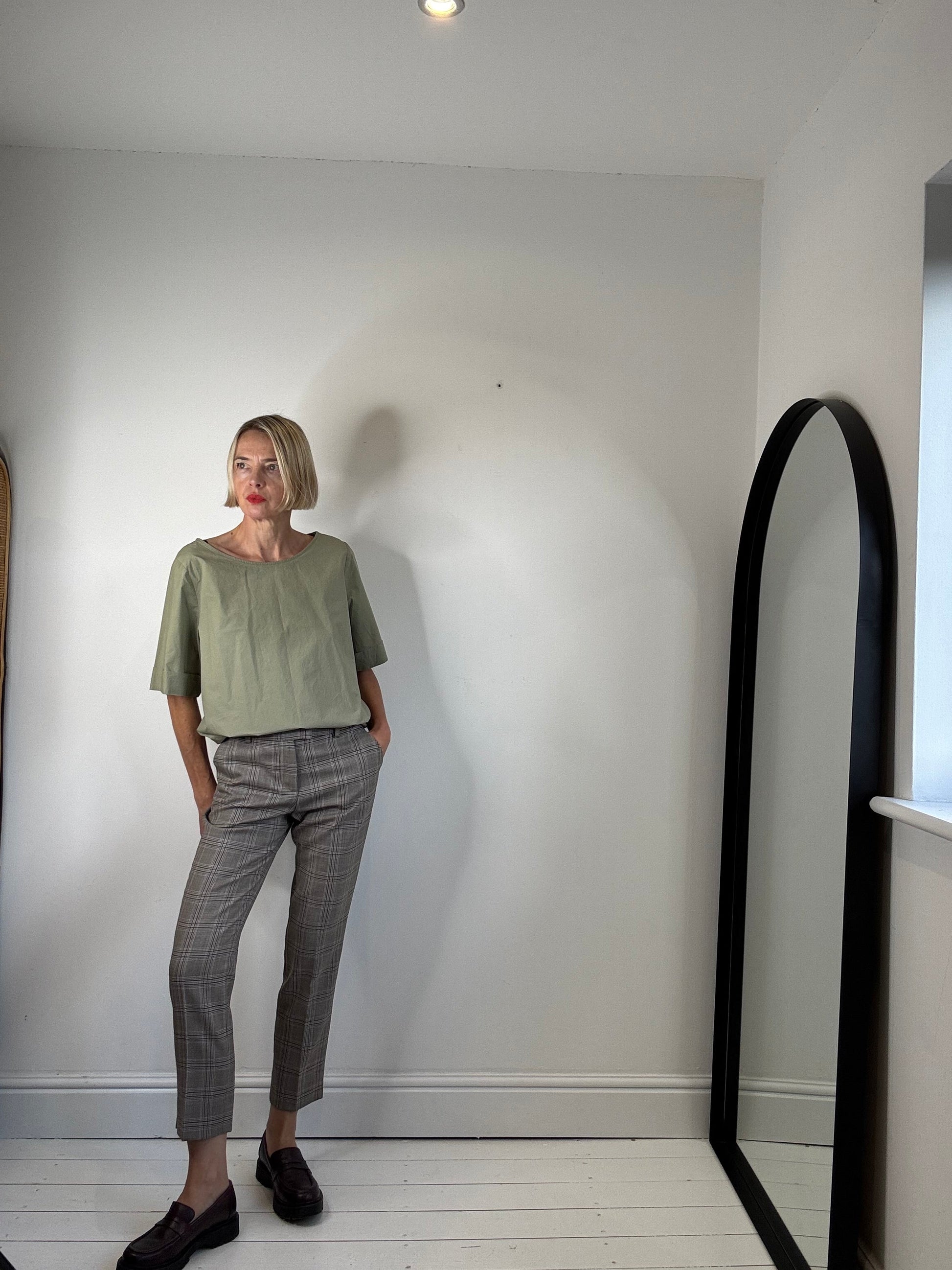 Wool Check Trouser in Prince of Wales Pattern