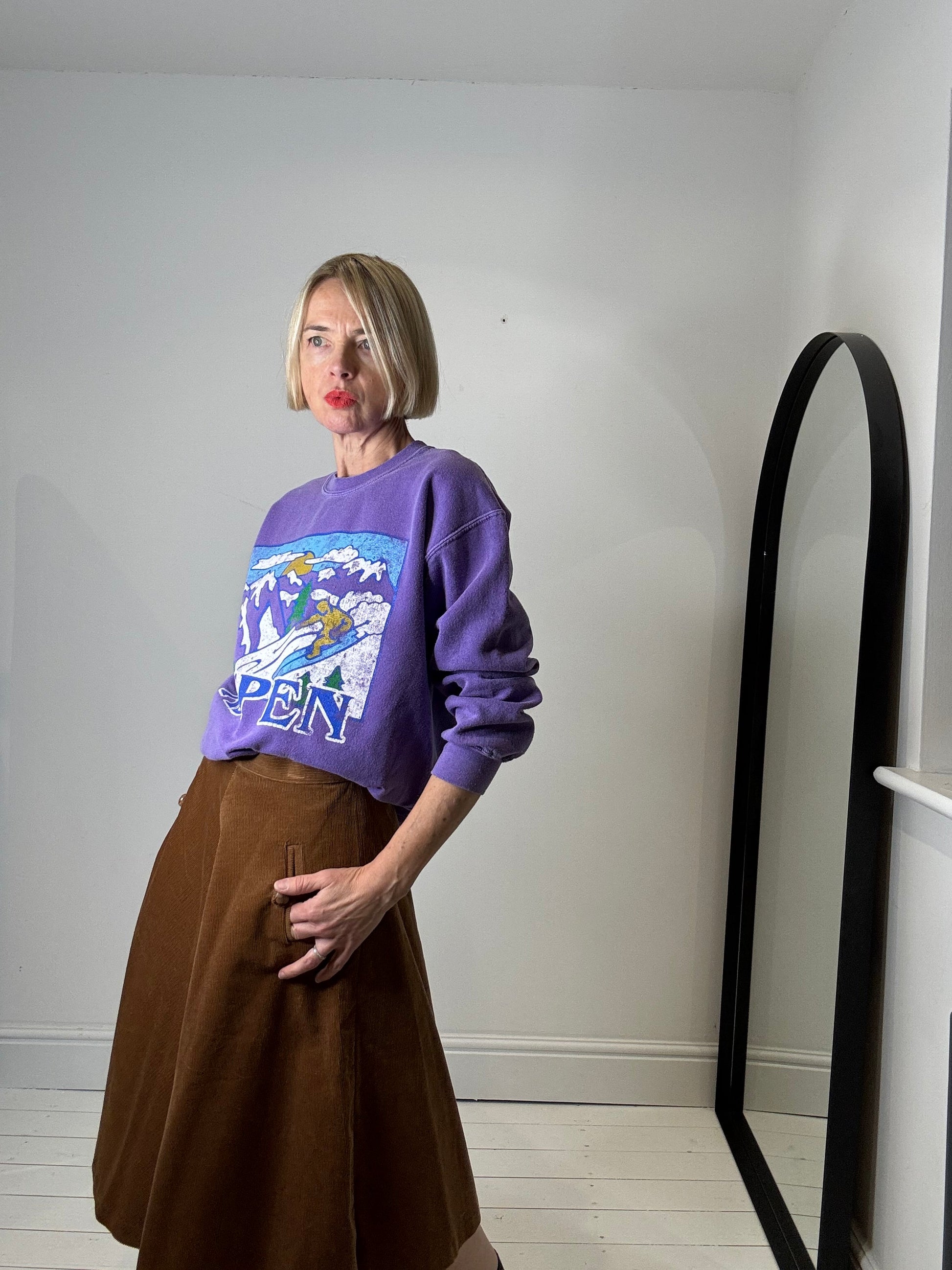 Vintage Toffee Corduroy Circle Skirt