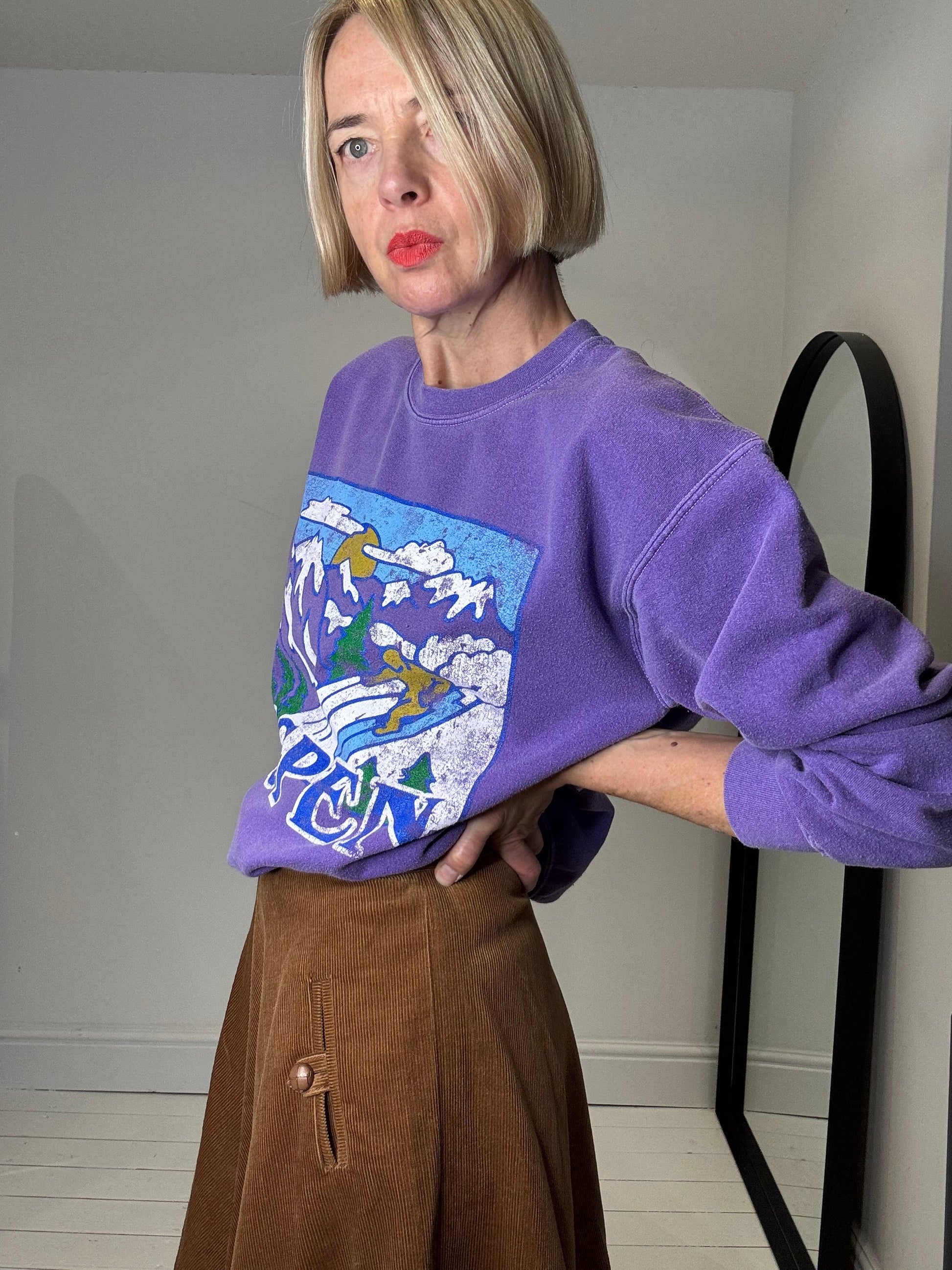 Vintage Toffee Corduroy Circle Skirt