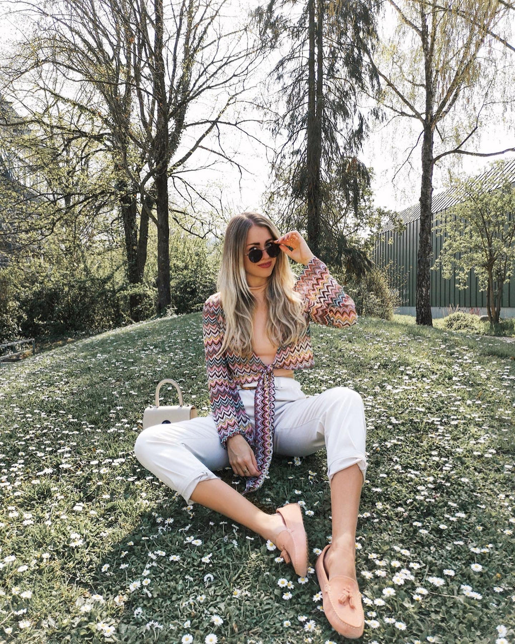 Women's Peach Suede Tasselled Driving Loafers