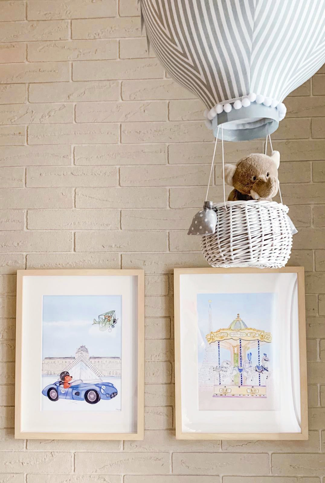 Personalised Carousel of The Trocadero Illustration for Boys