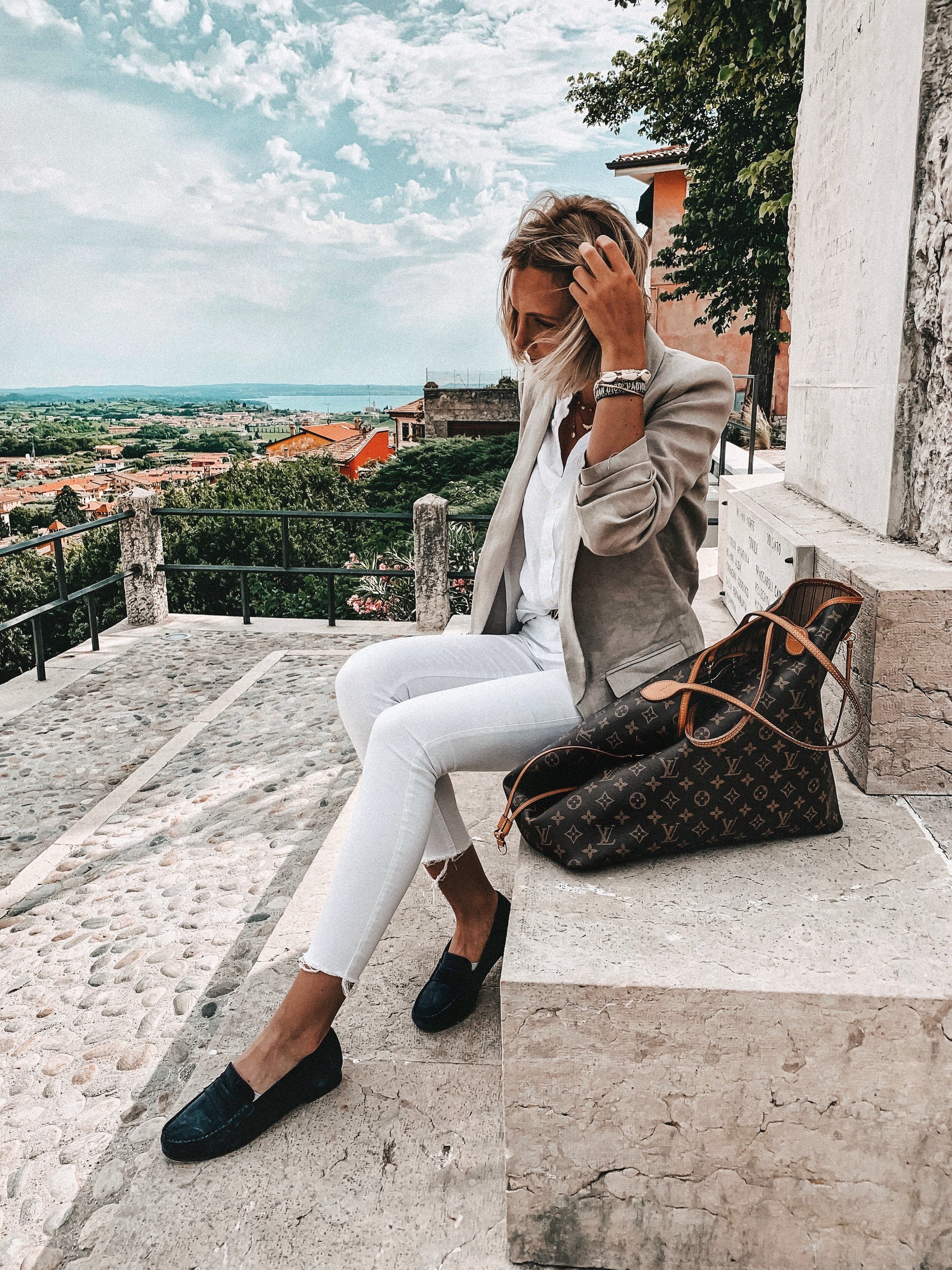 Women's Navy Blue Suede Penny Loafers with Leather Sole