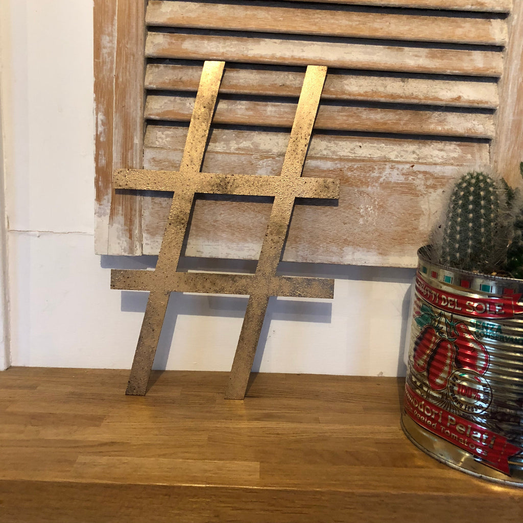 Distressed Gold 5" or 12" Classic Metal Letters, A-Z, 0-9