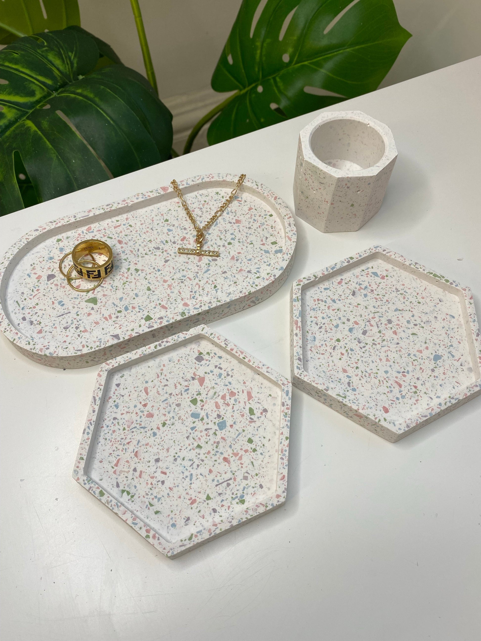 4 Piece Trinket Set - Terrazzo