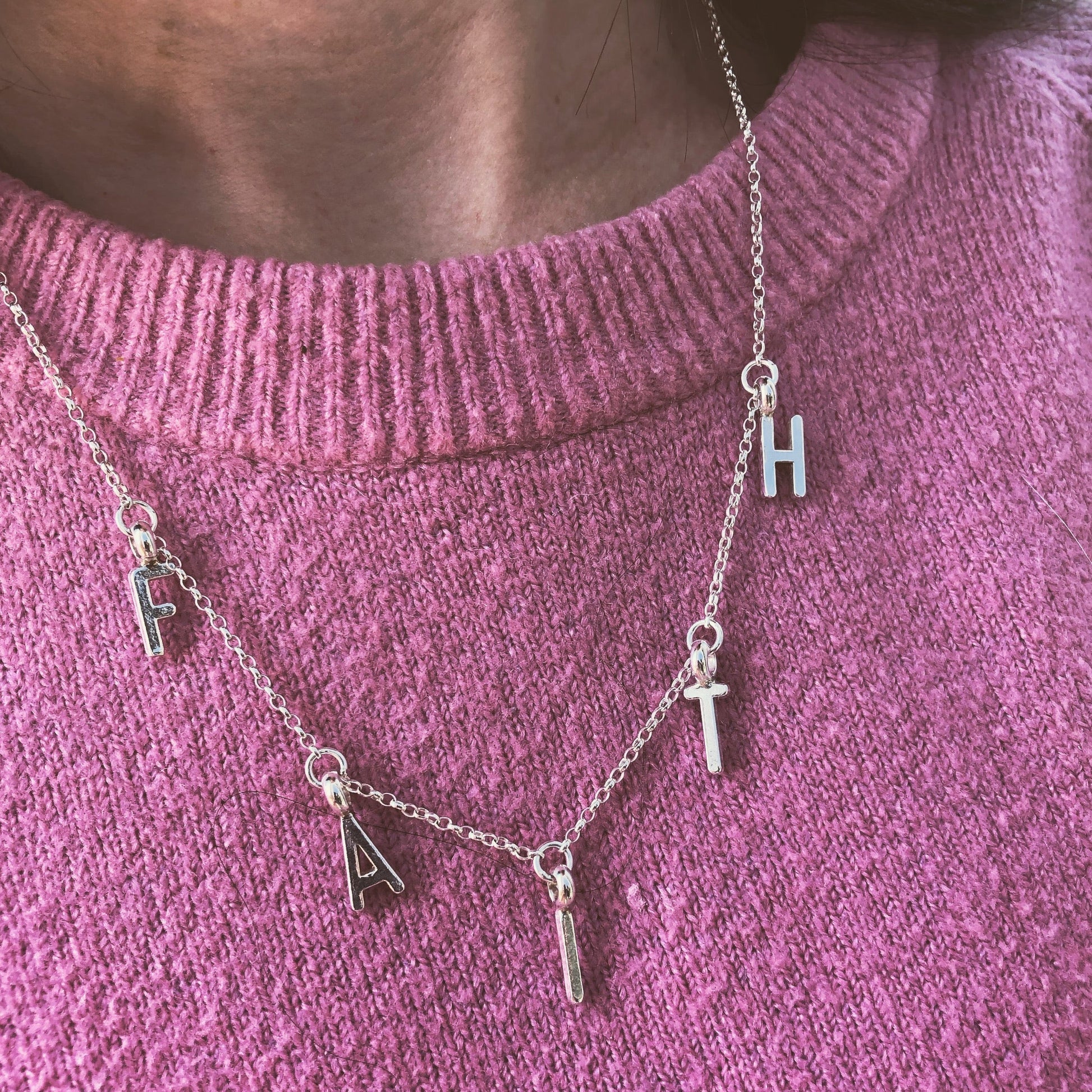 Custom Initial Necklace in Recycled Sterling Silver