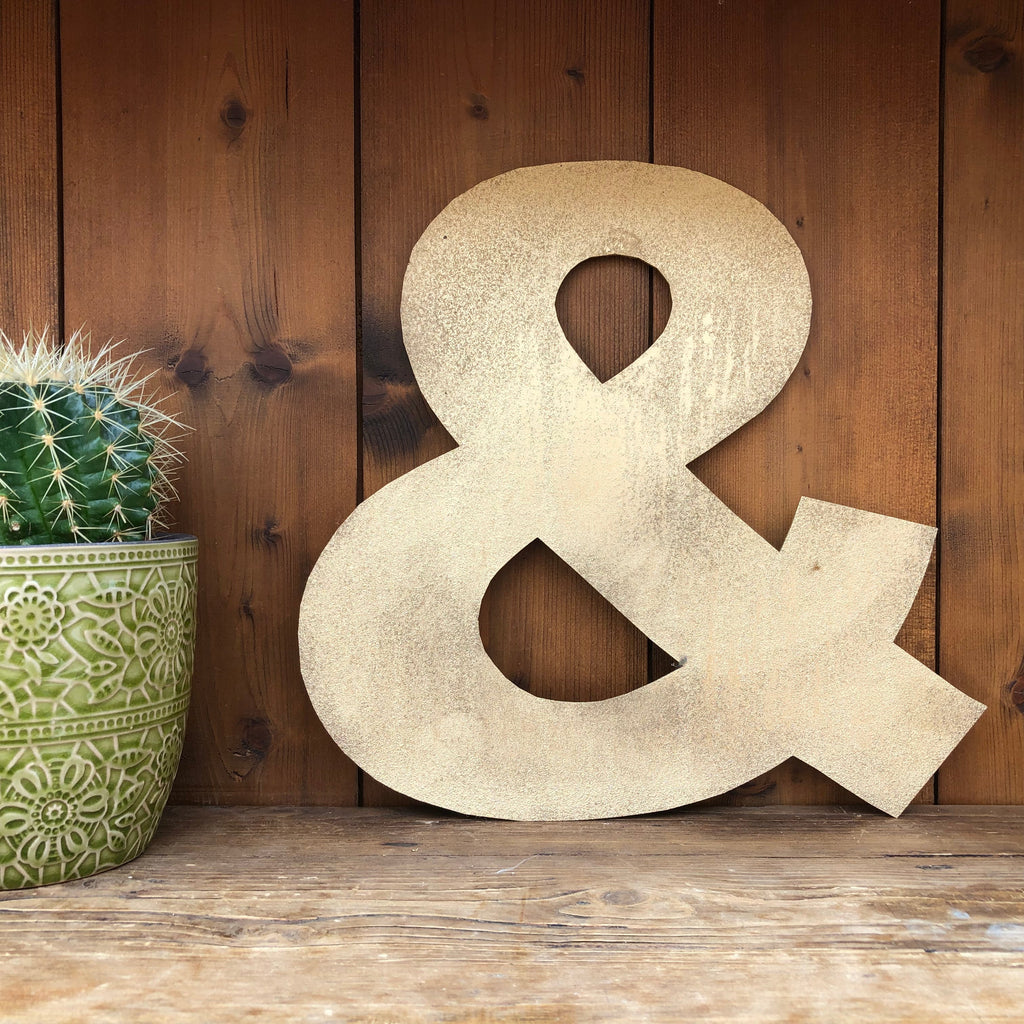 12" and 5" Gold Fat Font Metal Letters.