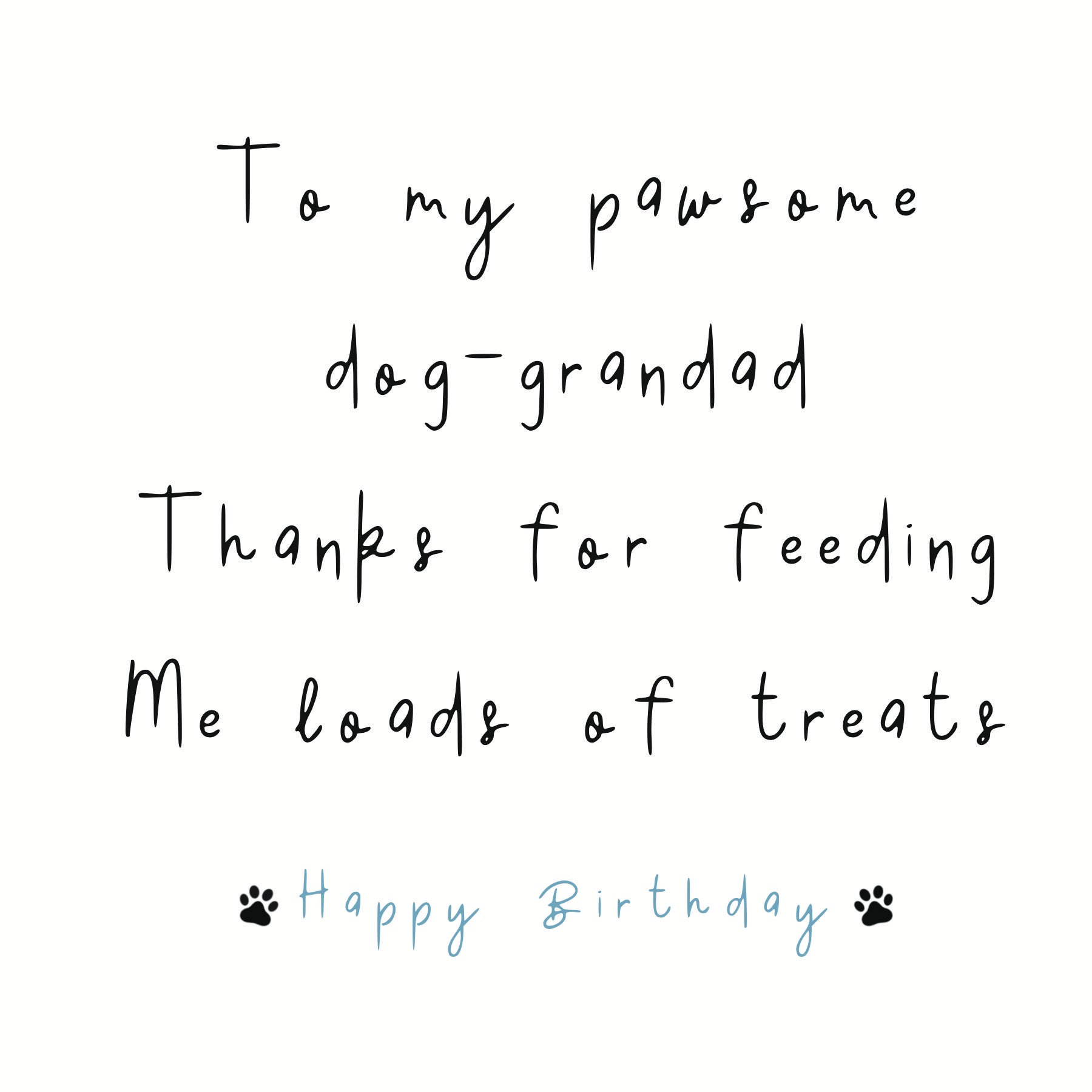 To My Pawsome Dog Grandad Birthday Card