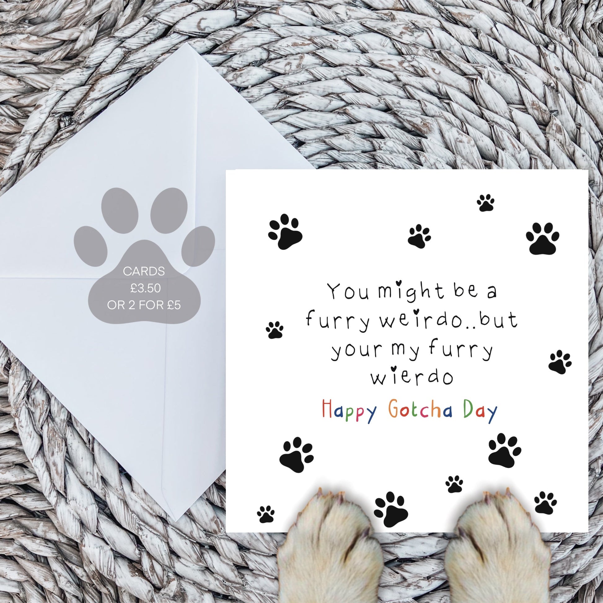 Weirdo Gotcha Day Card for Dogs
