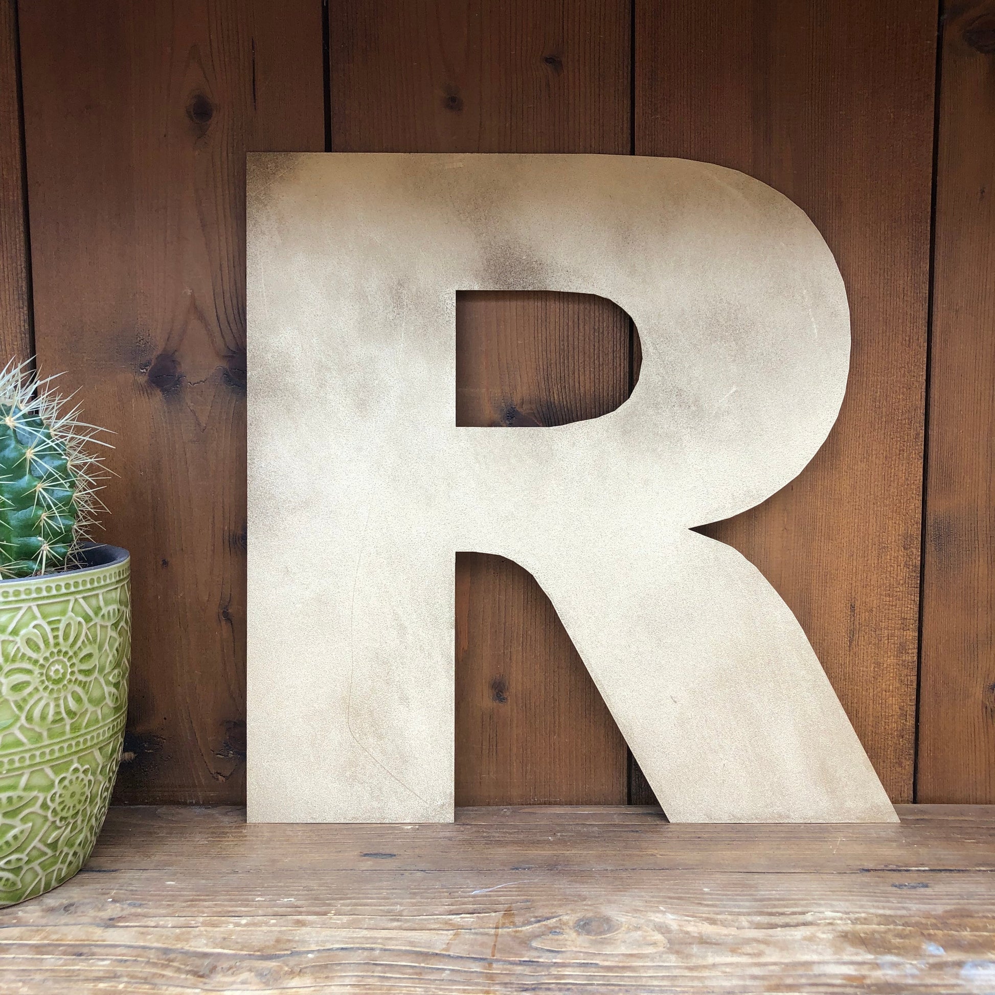 12" and 5" Gold Fat Font Metal Letters.