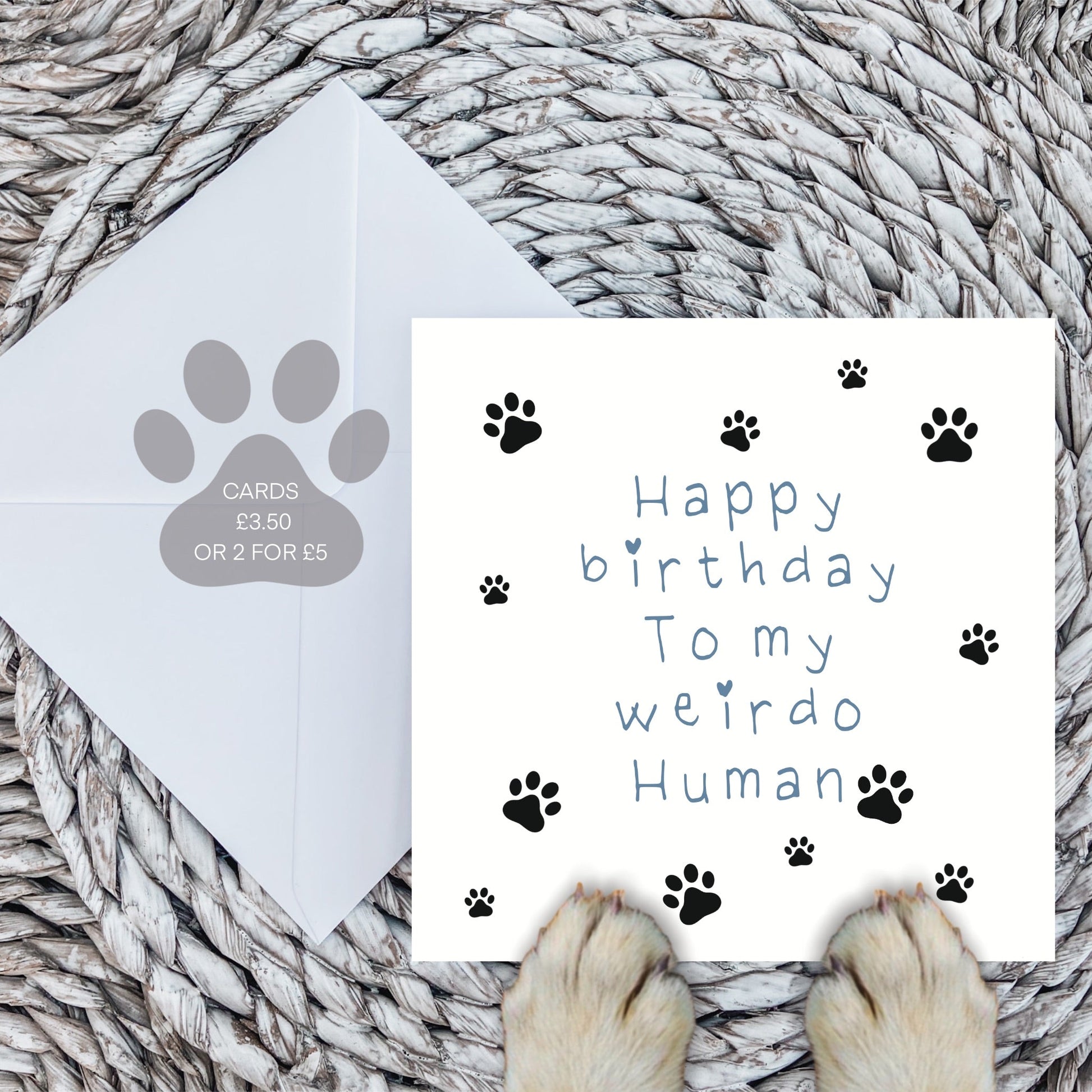 Weirdo Human Birthday Card in Blue