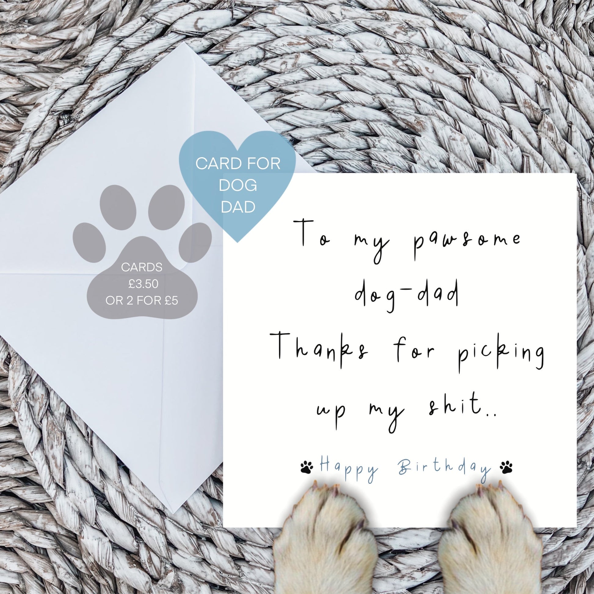 To My Pawsome Dog Dad Birthday Card