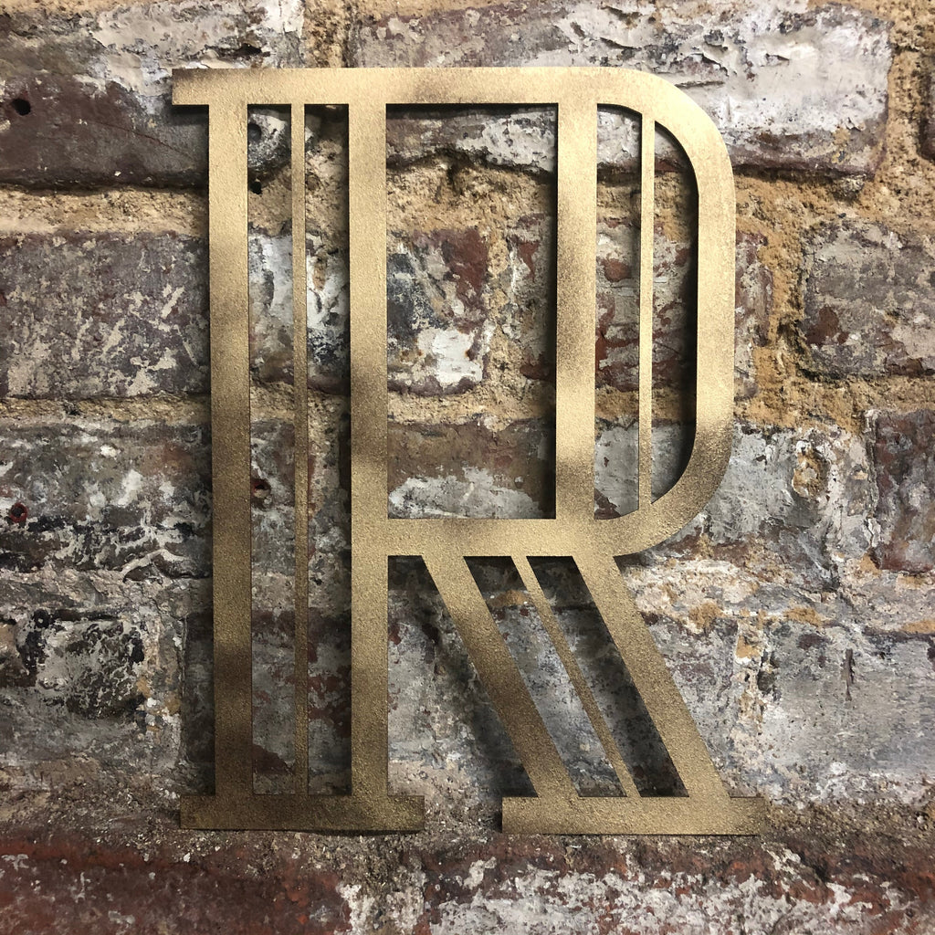 Gold Distressed 5" or 12" Art Deco Lettering A-Z 0-9
