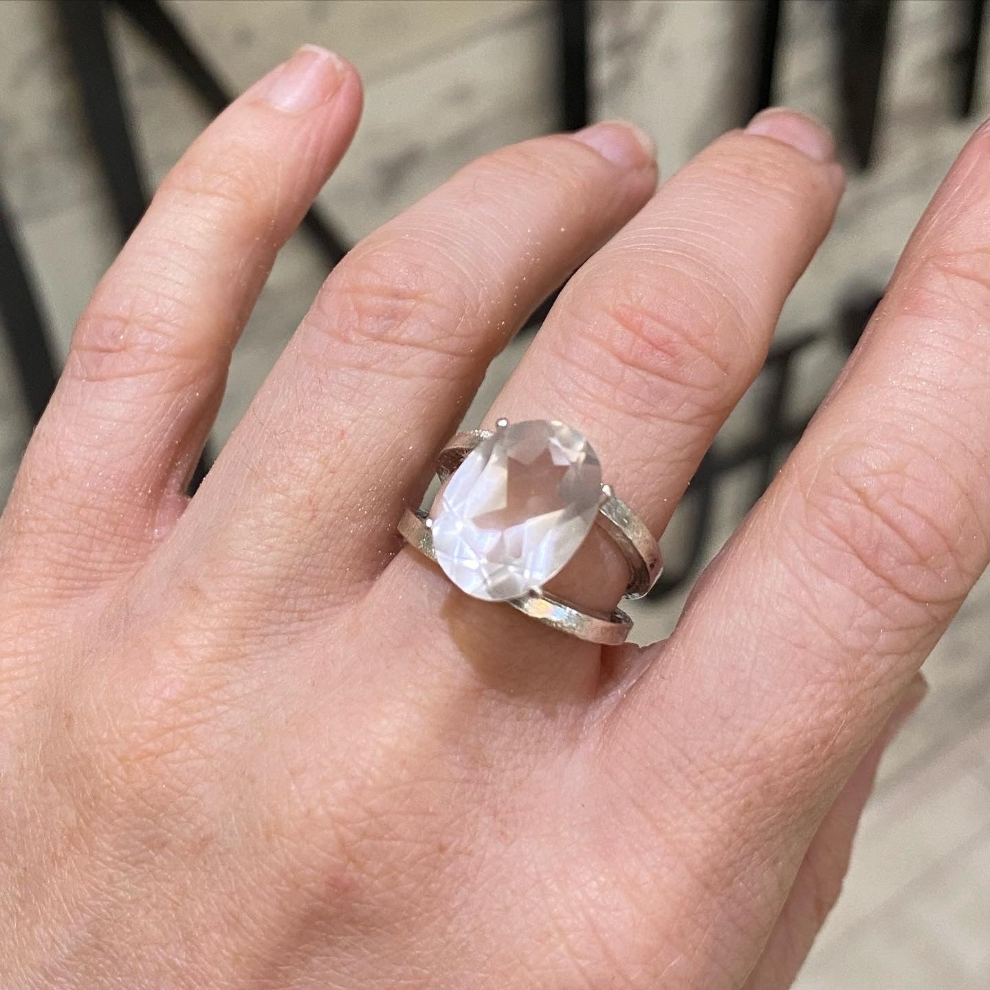 Maxi Double Empire Ring Rose Quartz