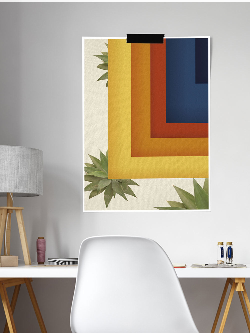 Retro Squares Geometric Wall Art