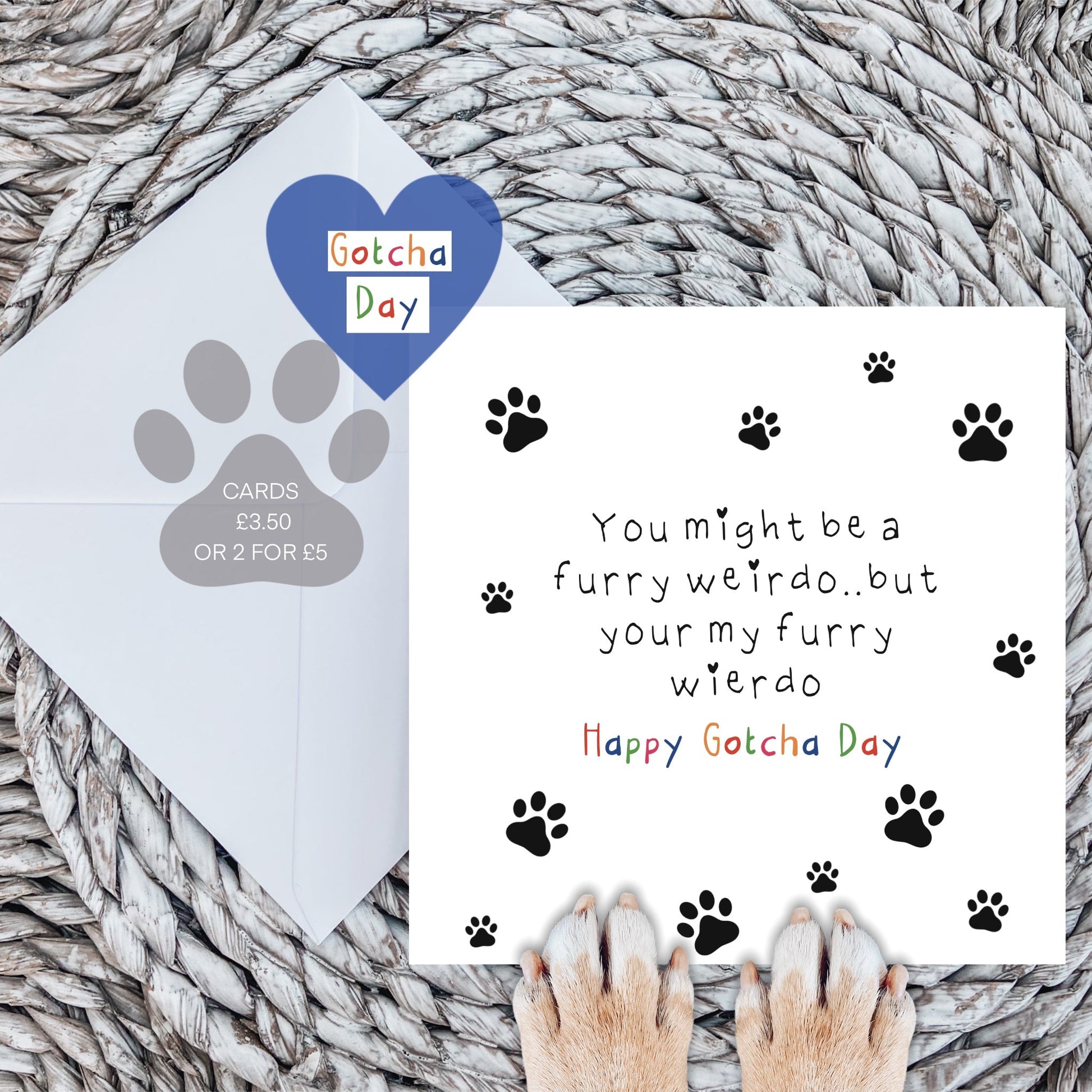 Weirdo Gotcha Day Card for Dogs