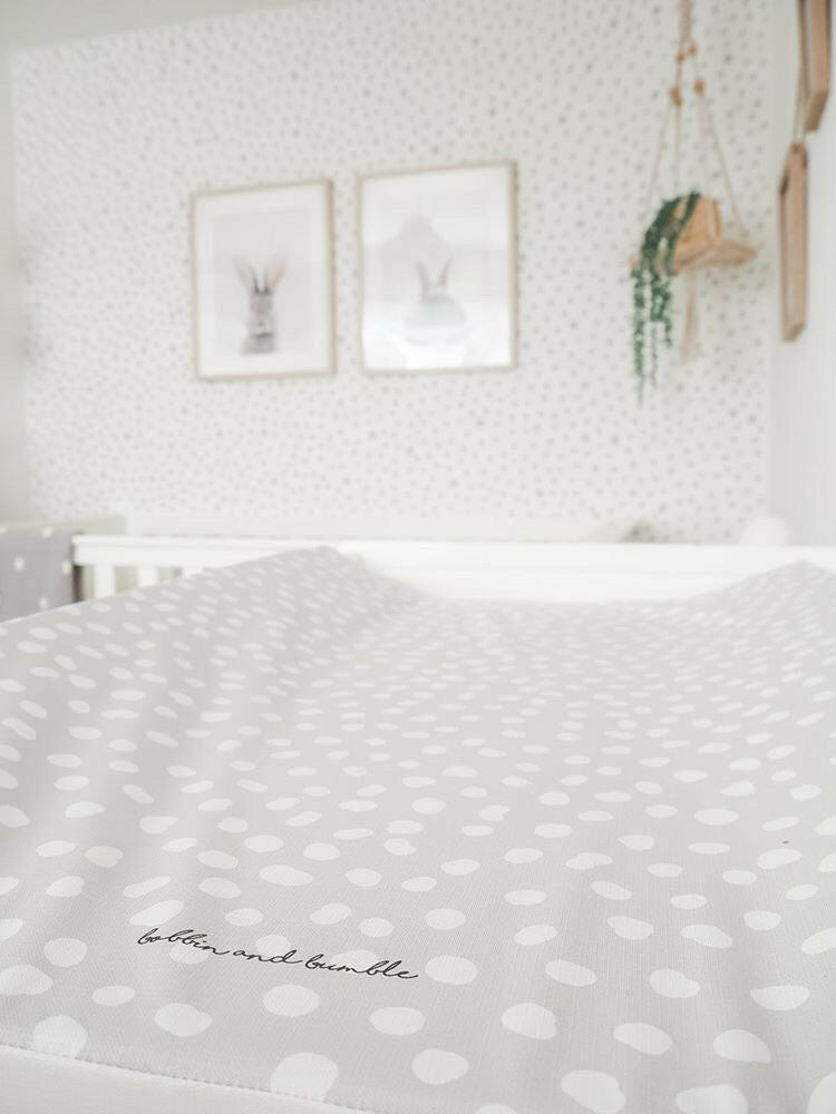 Anti-Roll Wedge Changing Mat - Grey Spots