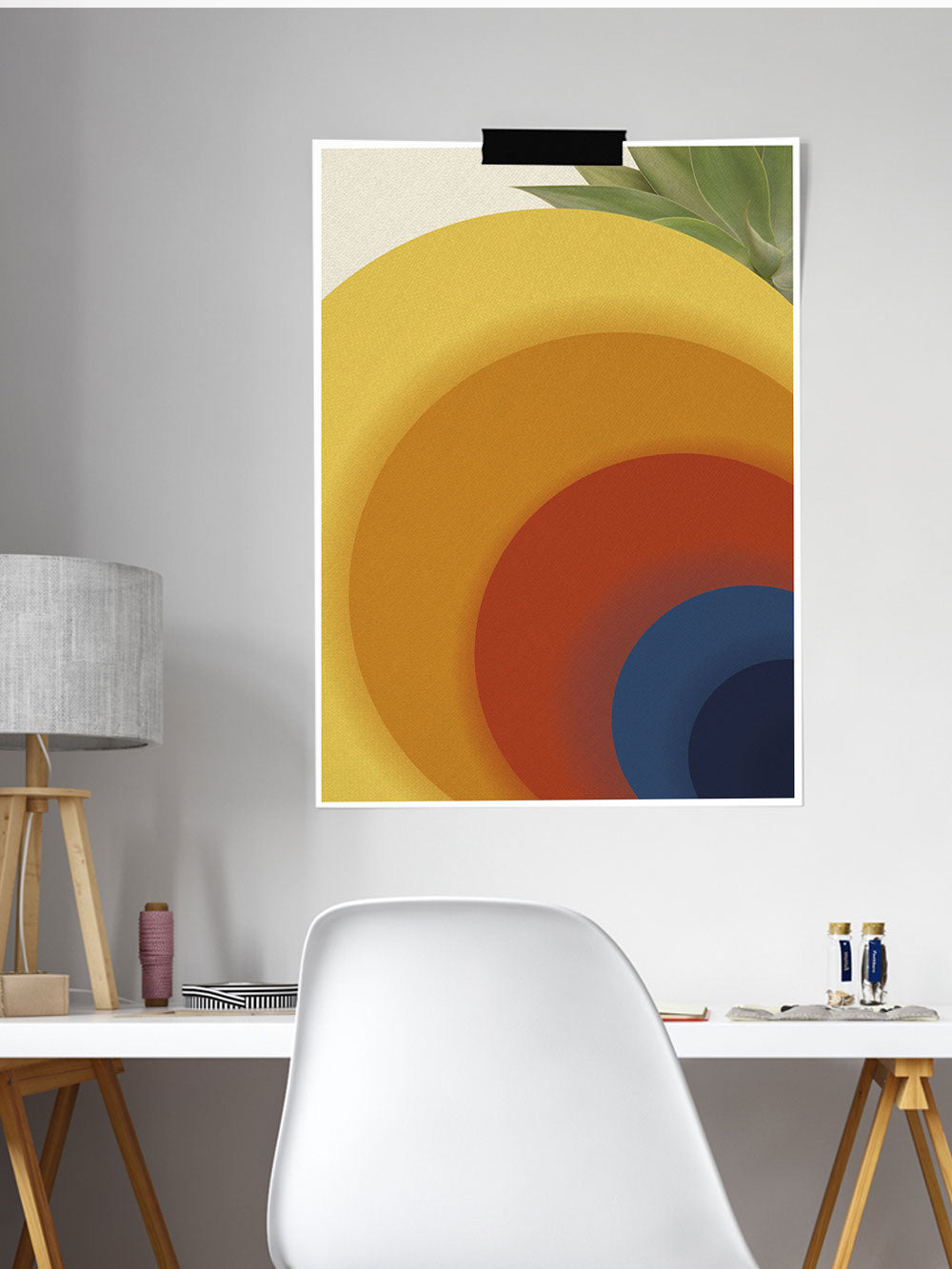 Retro Circles Abstract Print
