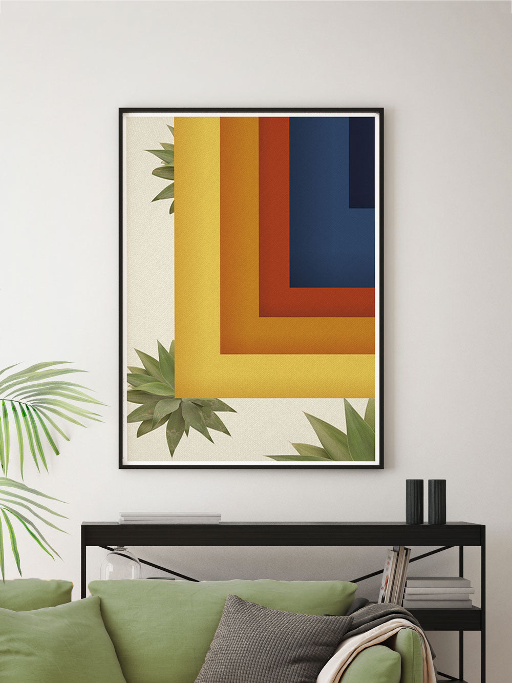 Retro Squares Geometric Wall Art