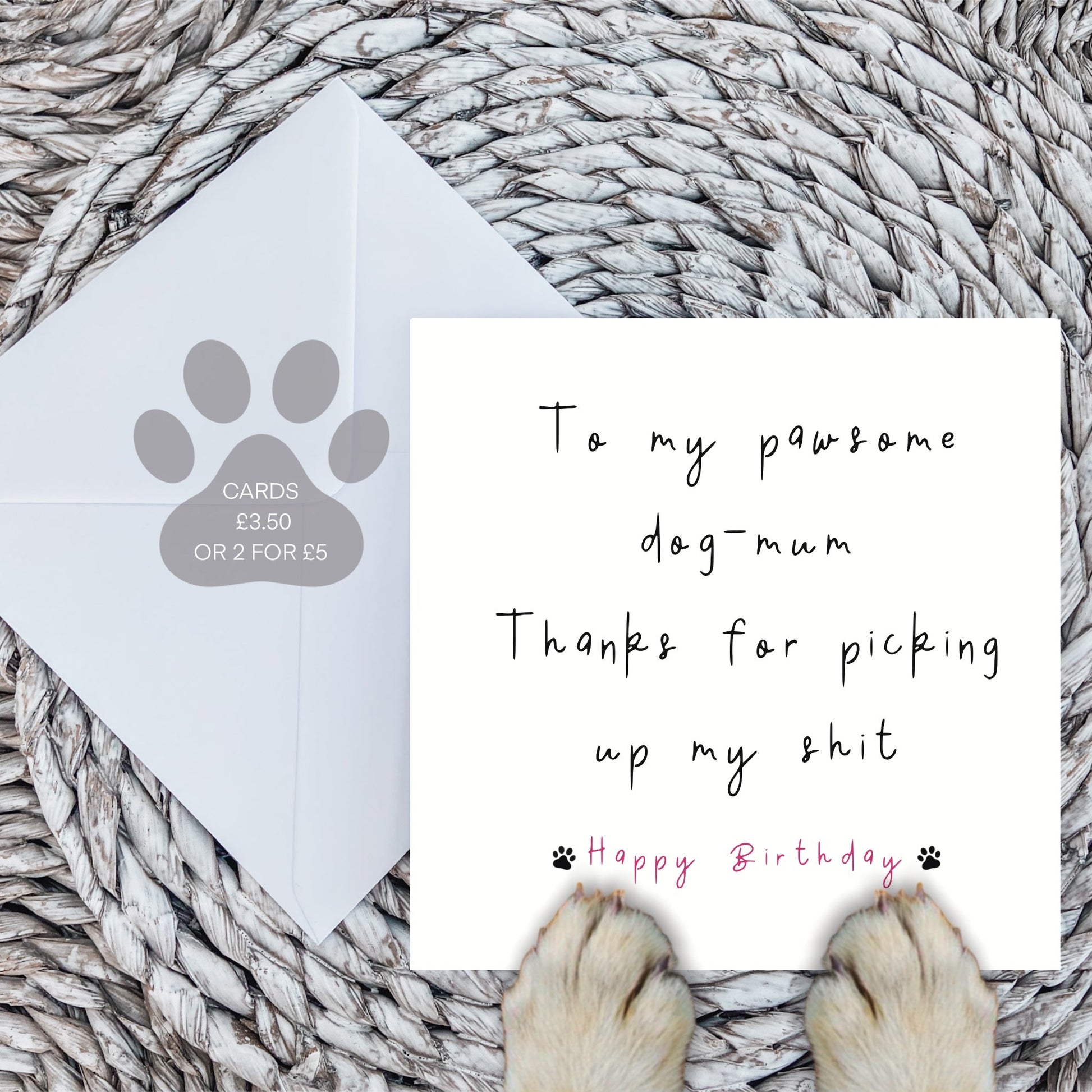 To My Pawsome Dog Mum Birthday Card