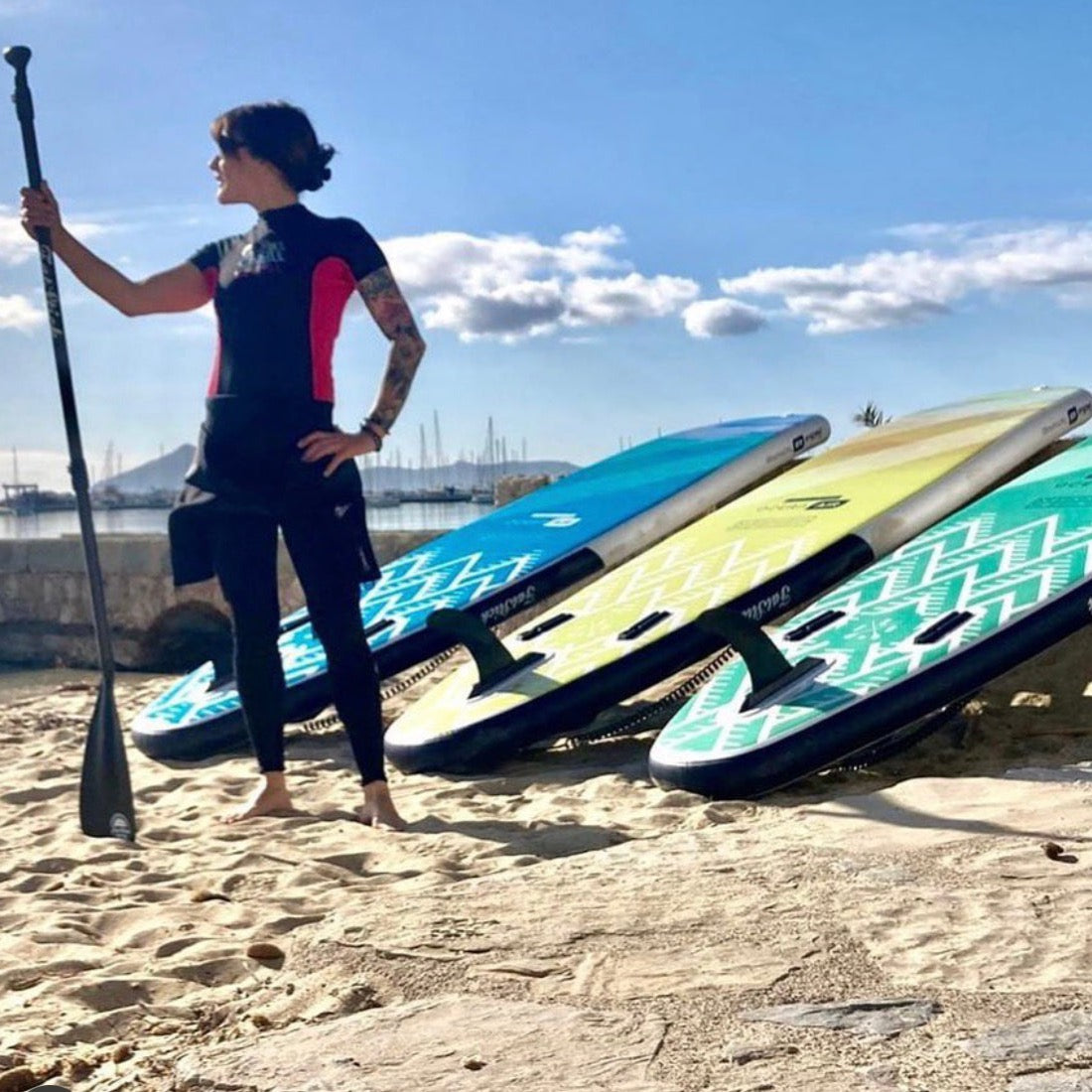 Pure Art 10ft 6in Inflatable Stand Up Paddle Board with Seat Package