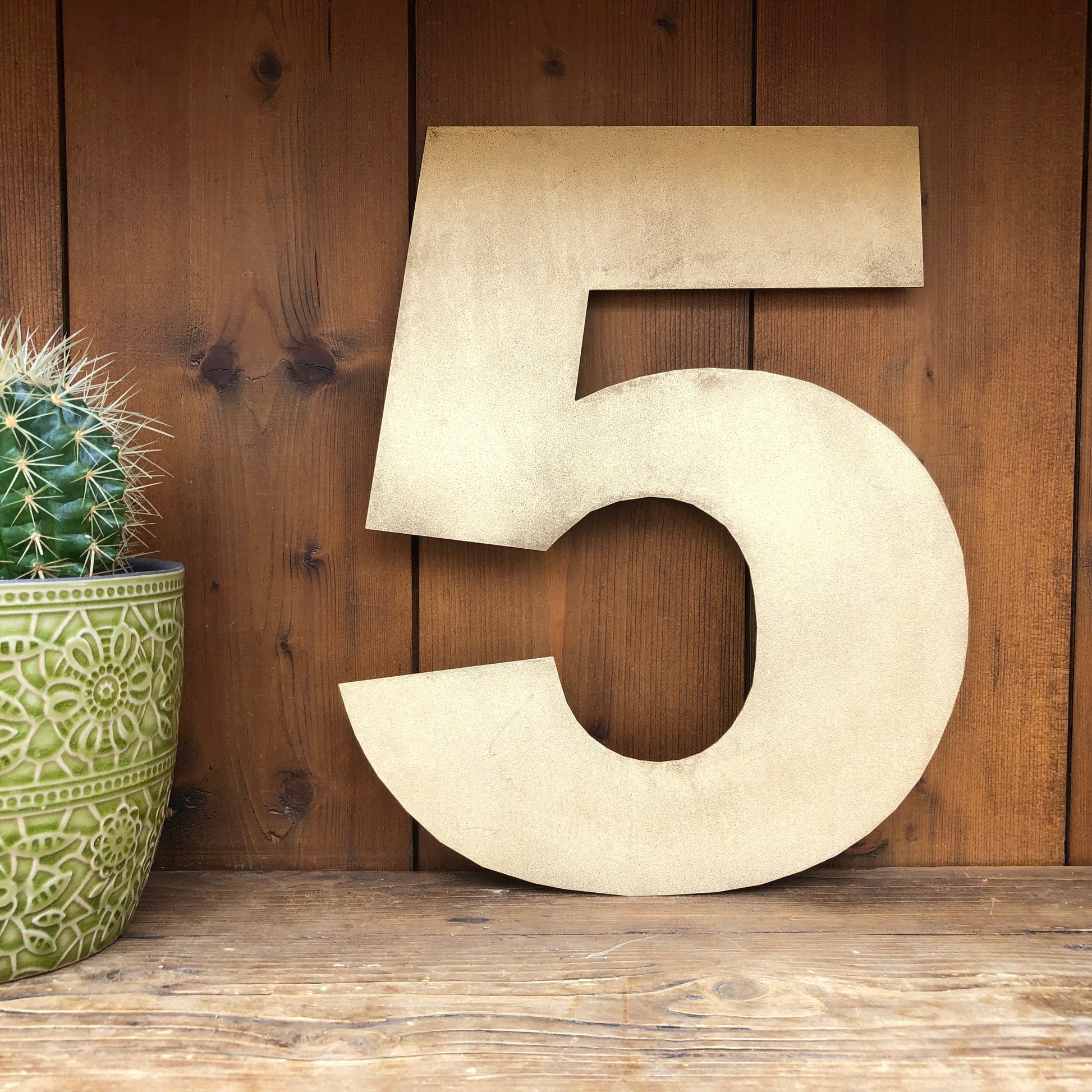 12" and 5" Gold Fat Font Metal Letters.