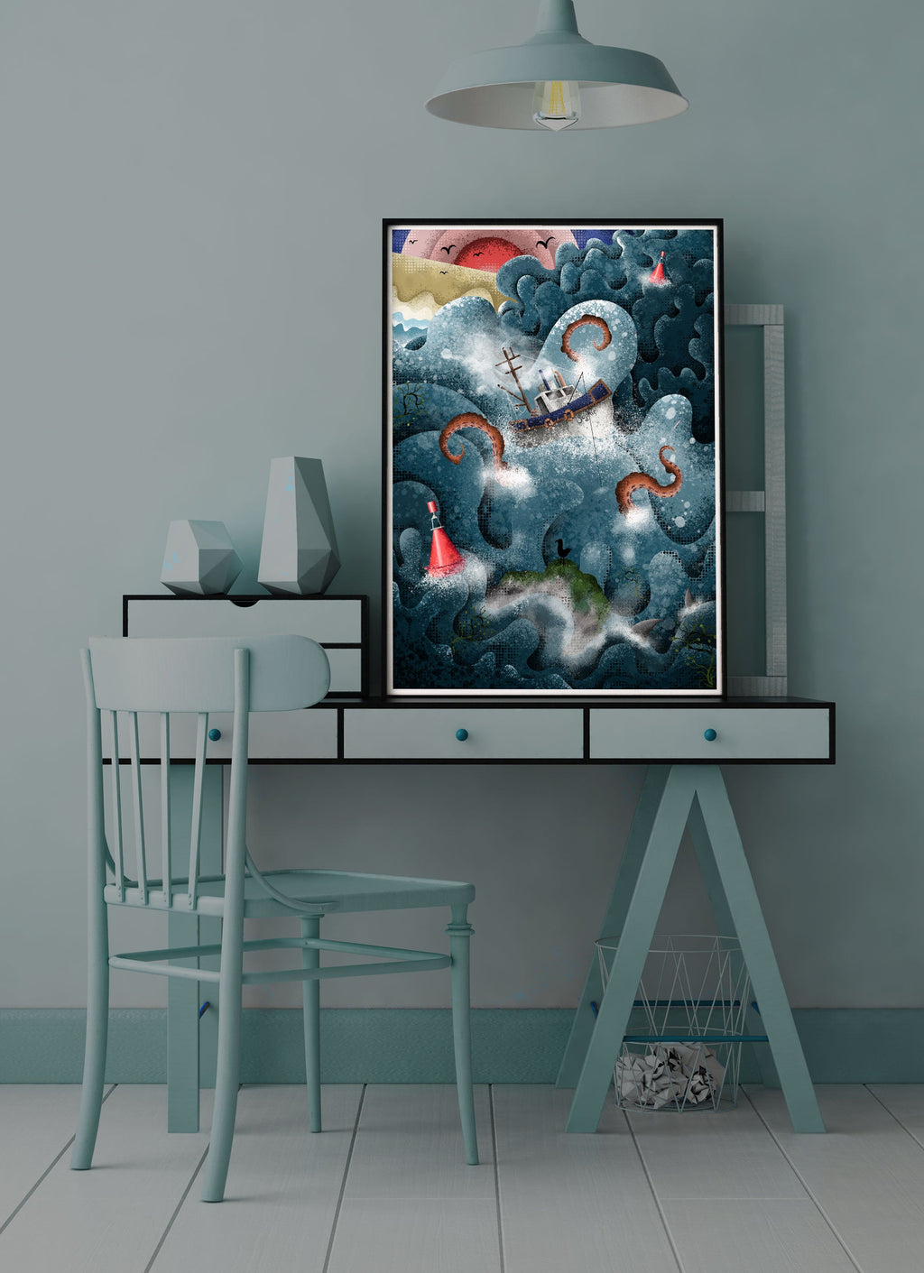 The Fishing Boat Illustration Print