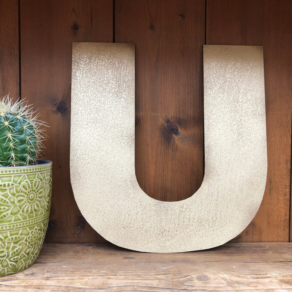 12" and 5" Gold Fat Font Metal Letters.