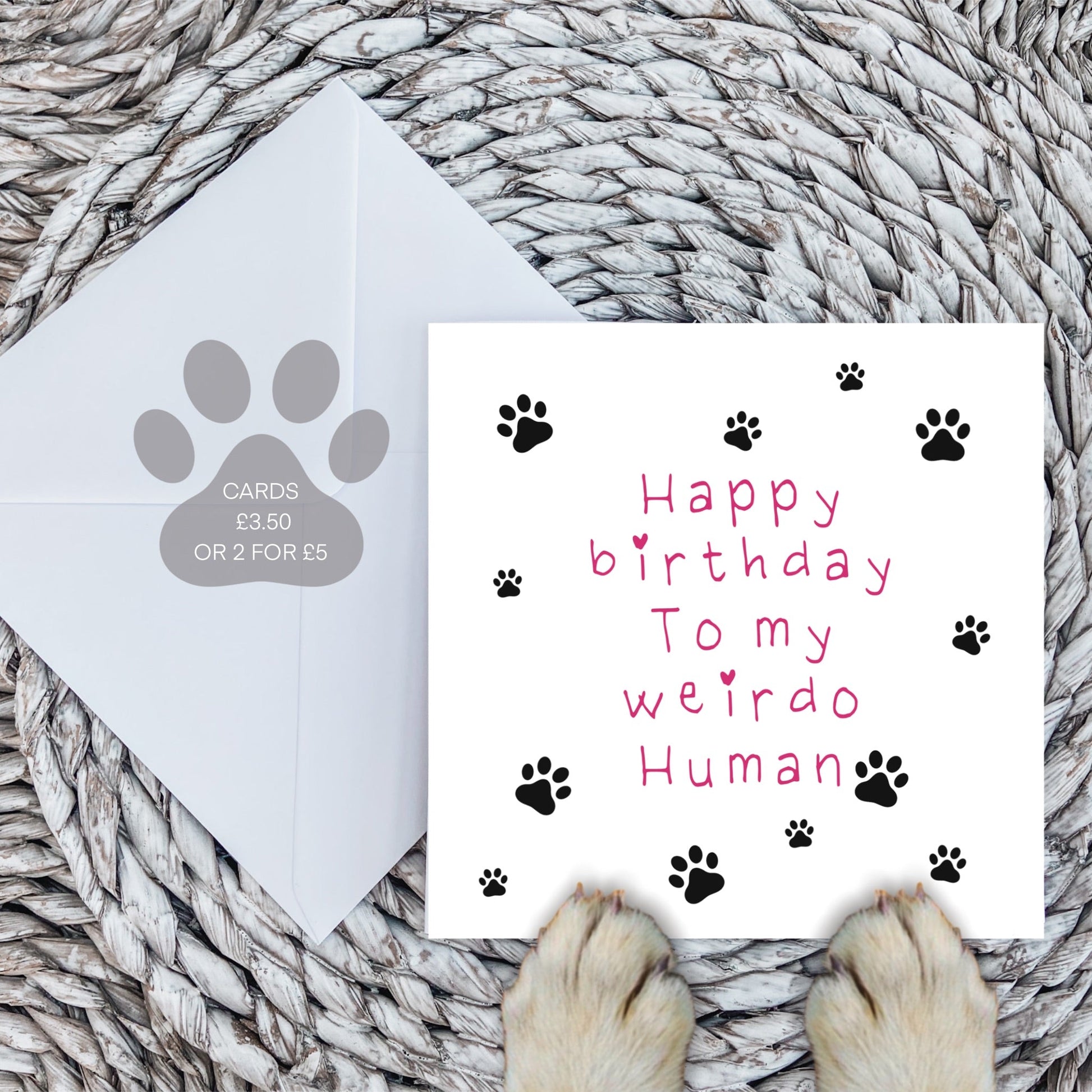 Weirdo Human Birthday Card in Pink