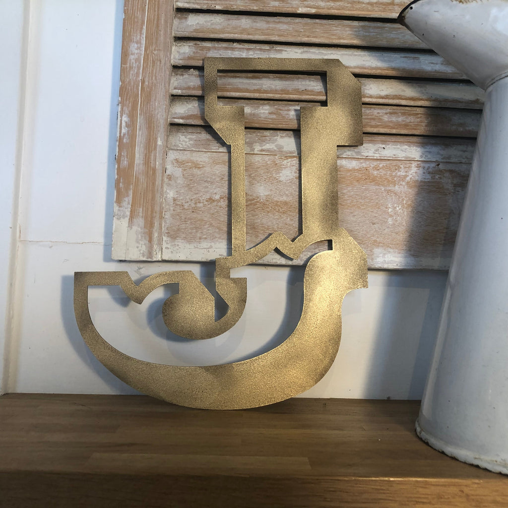 A-Z Rustic 5" or 12" Gold Metal Carnival Letters.
