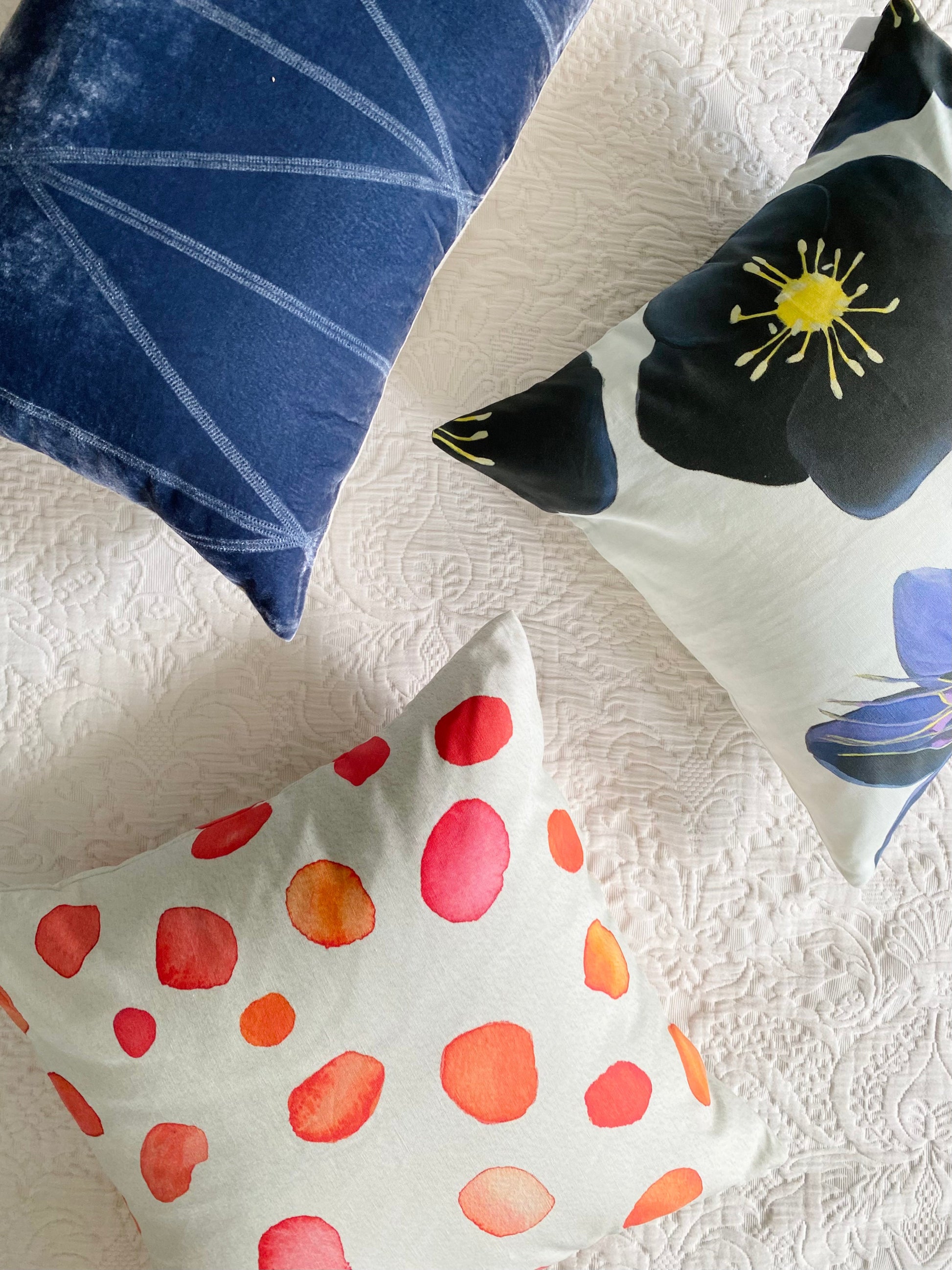 Rose Petals on Ecru Throw Pillow 18 inch Square