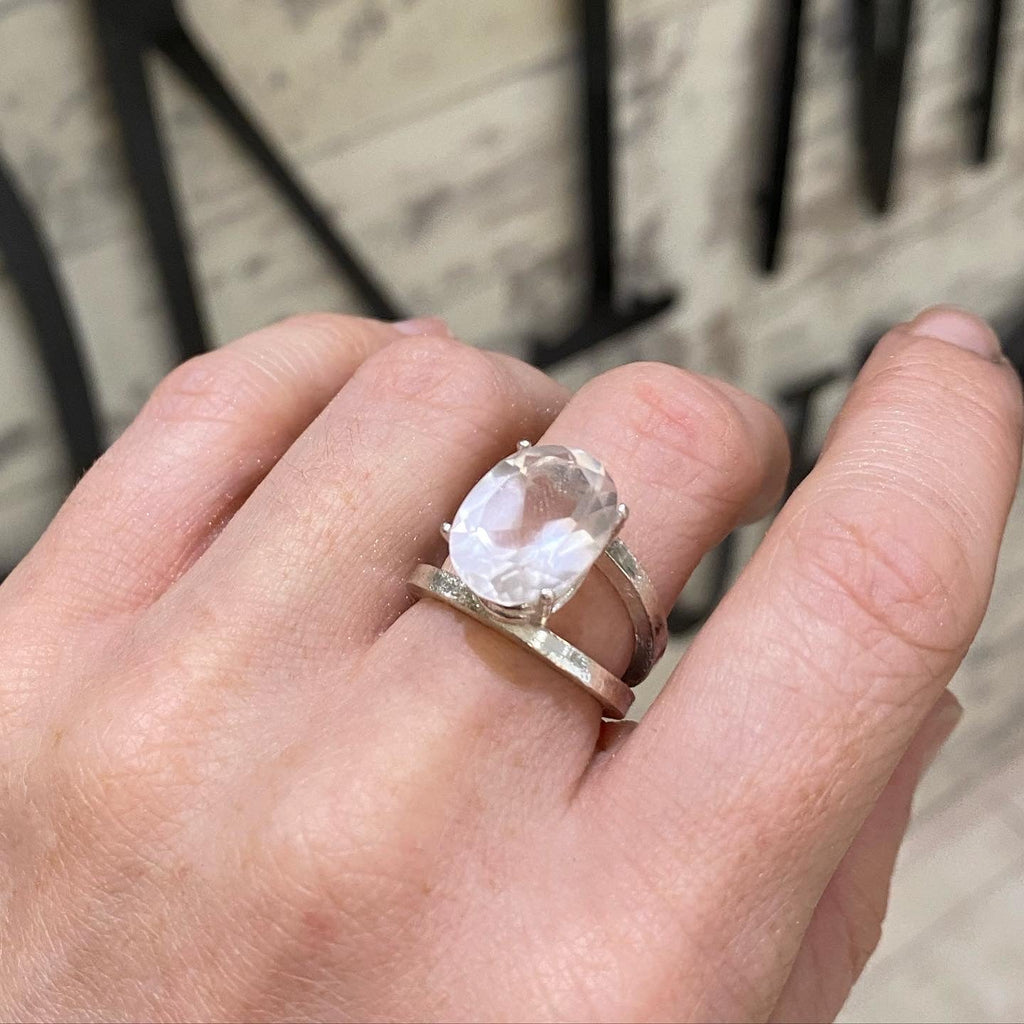 Maxi Double Empire Ring Rose Quartz