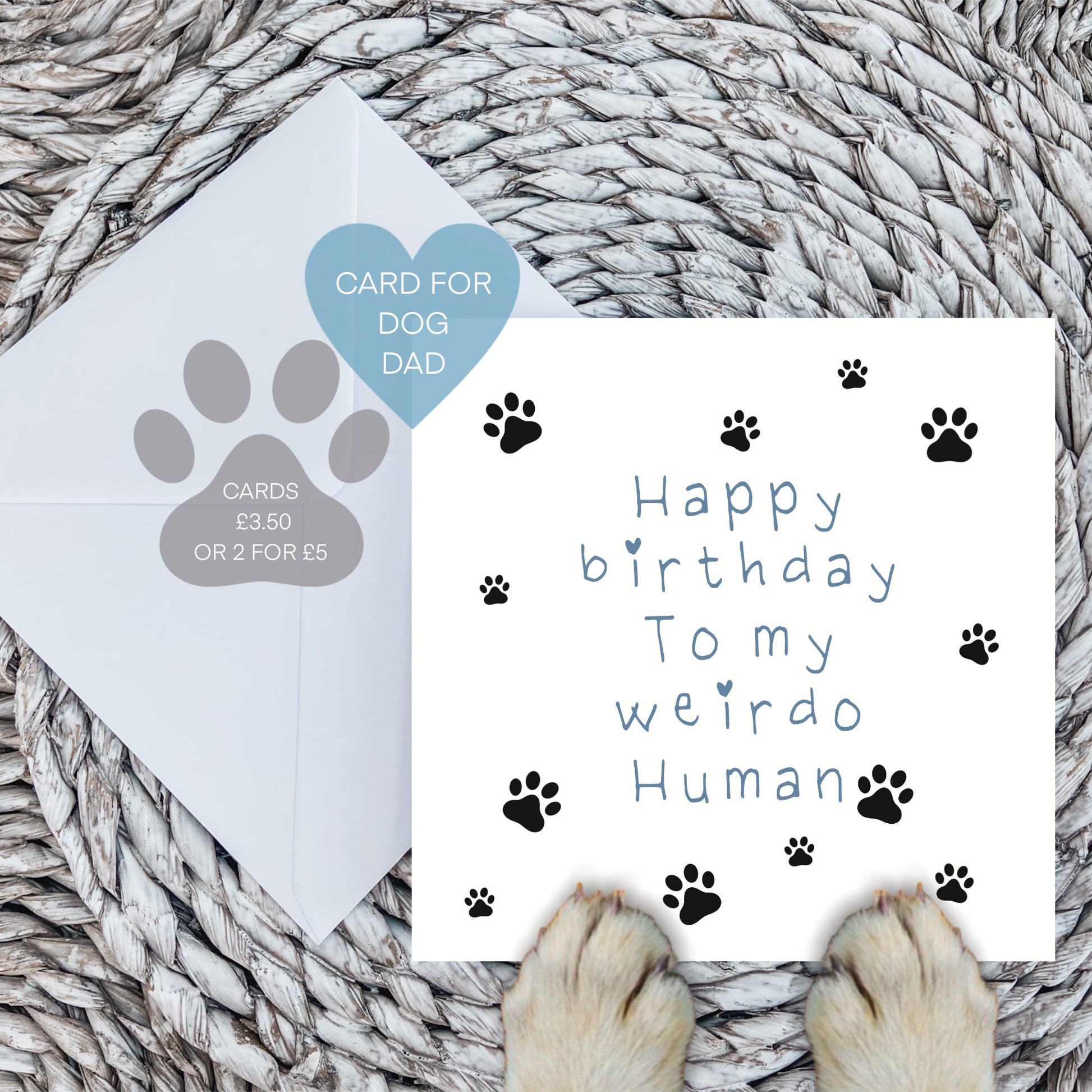 Weirdo Human Birthday Card in Blue