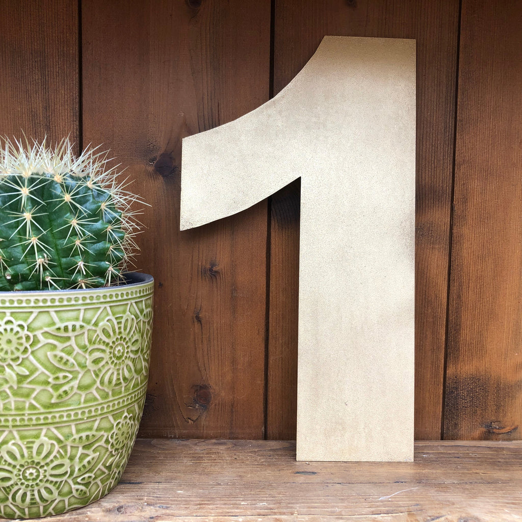 12" and 5" Gold Fat Font Metal Letters.