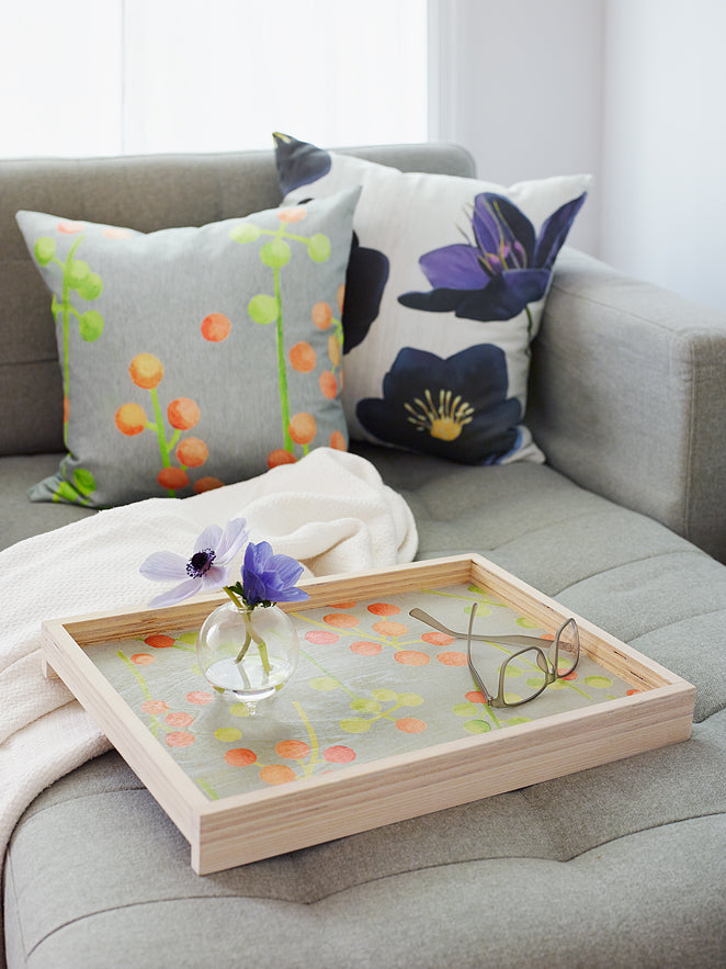 Handmade Serving Tray in Brunia on Grey